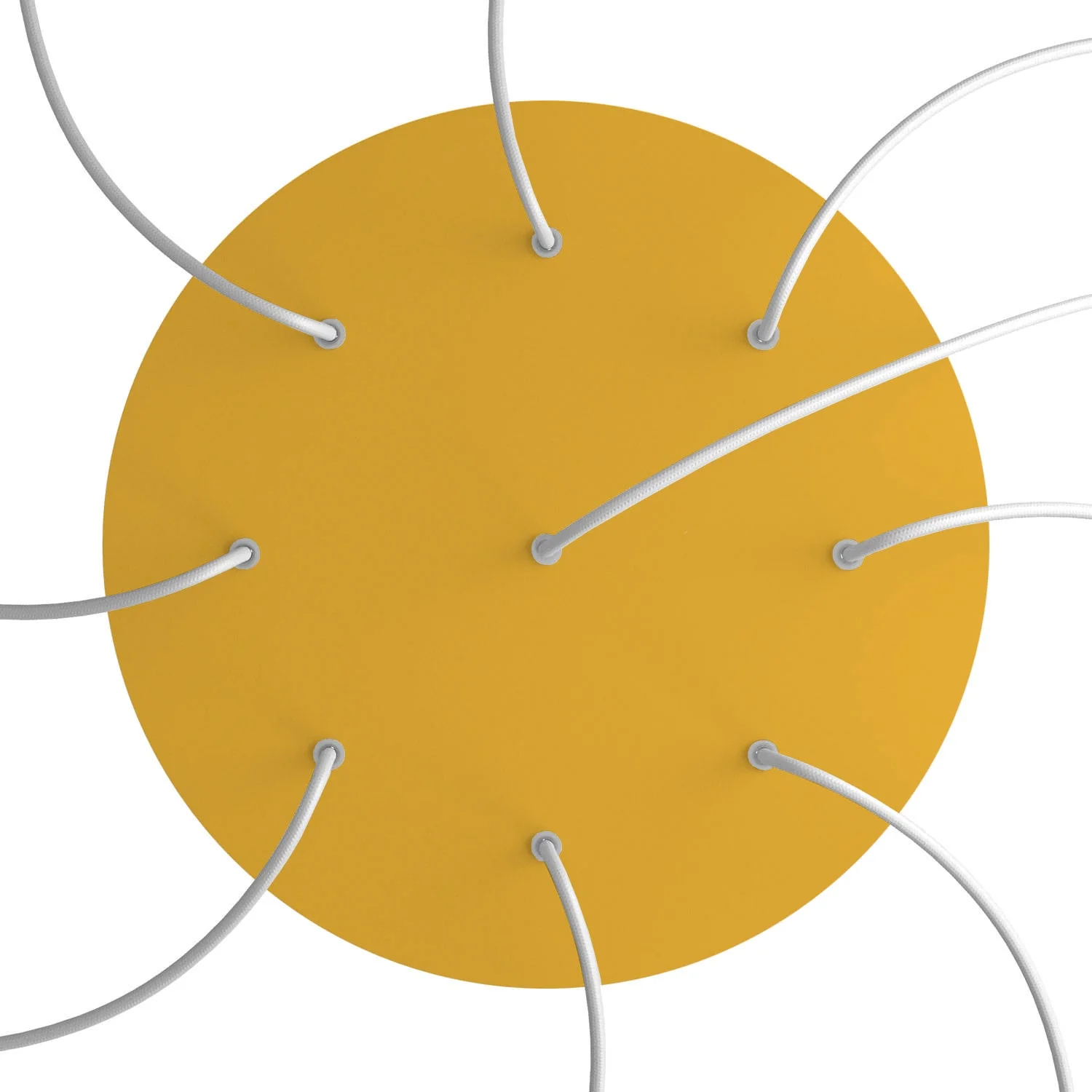 XXL Rose-One round ceiling rose, diameter 400 mm with 9 holes and 4 side holes - Mustard - Image 2