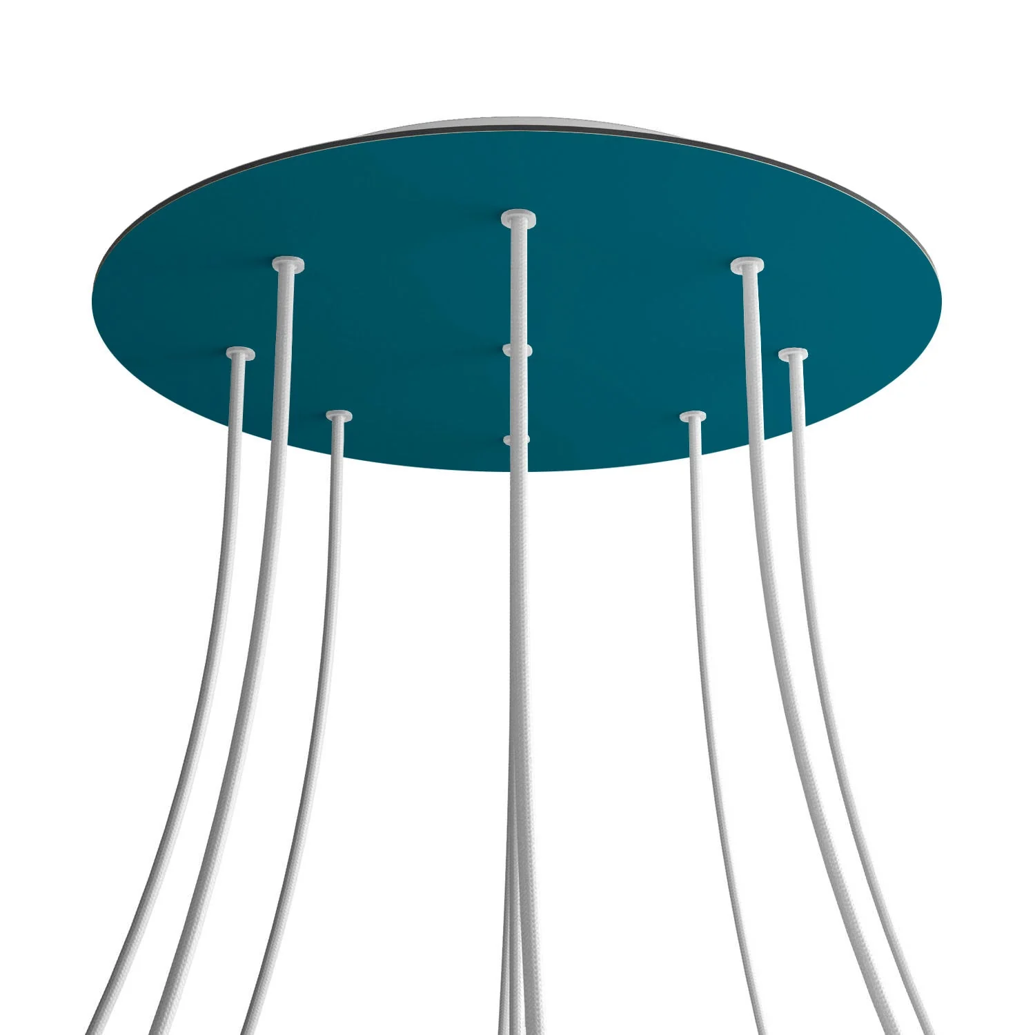 XXL Rose-One round ceiling rose, diameter 400 mm with 9 holes and 4 side holes - Petrol blue
