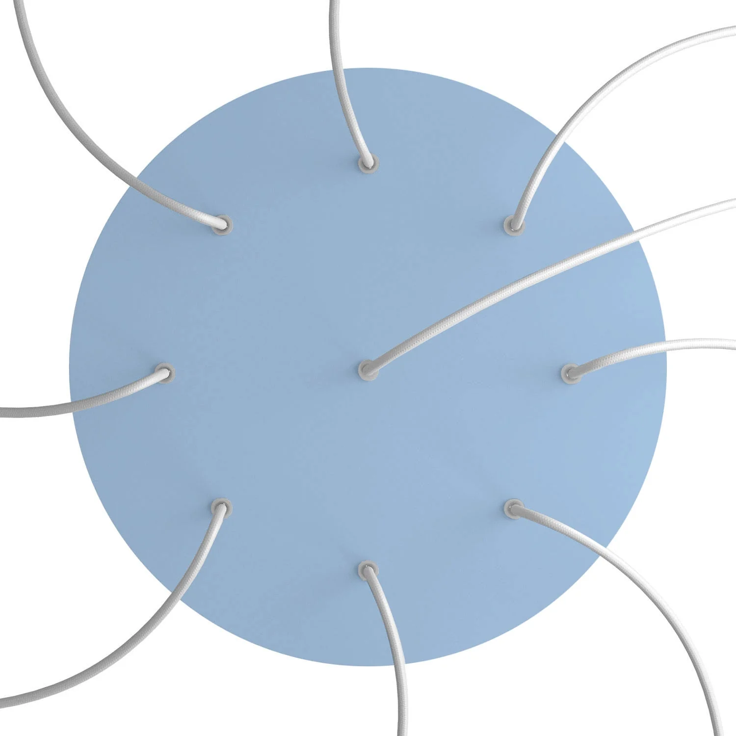 Ceiling rose XXL Rose-One round, diameter 400 mm with 9 holes and 4 side holes - Powder blue - Image 2