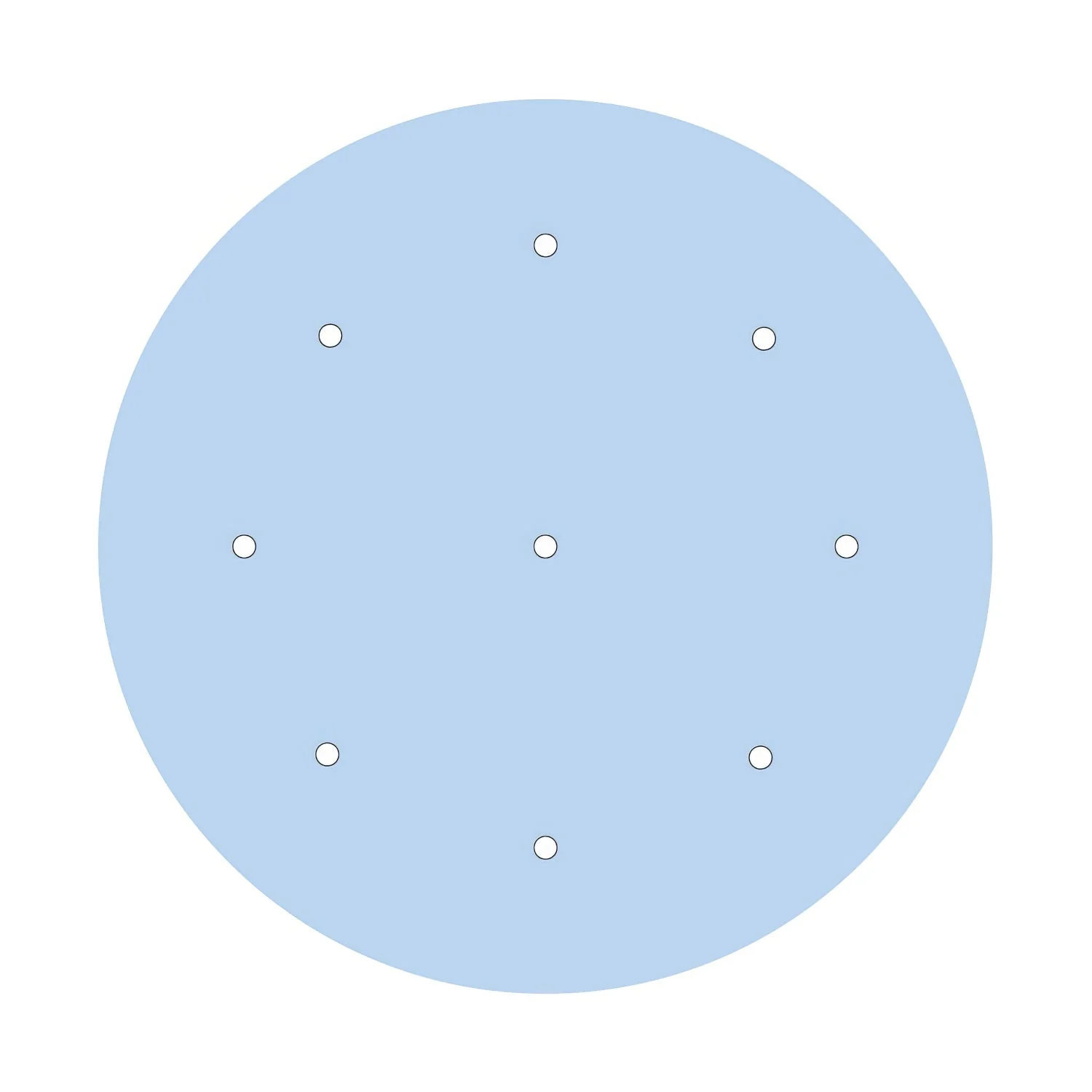 Ceiling rose XXL Rose-One round, diameter 400 mm with 9 holes and 4 side holes - Powder blue - Image 3