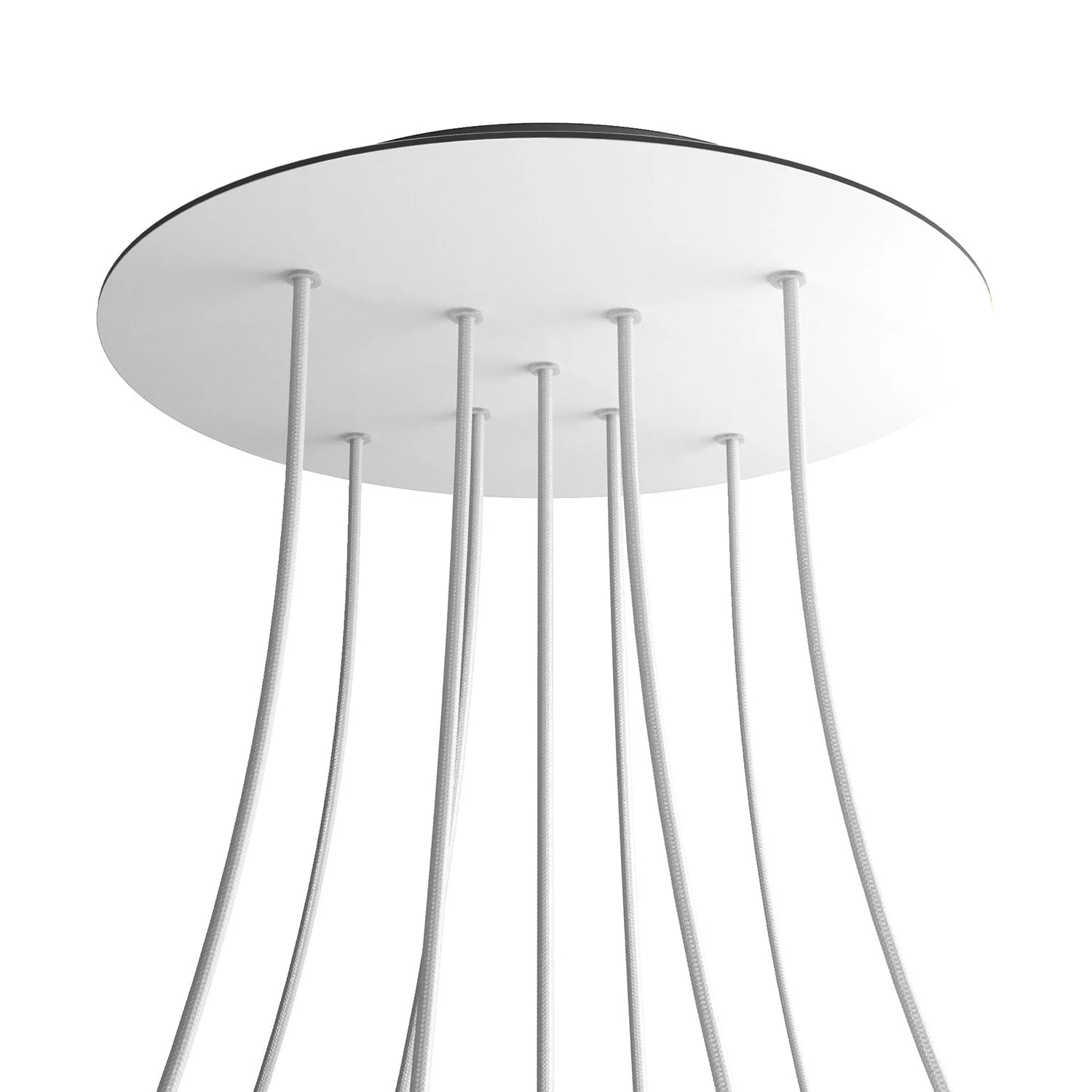 Ceiling rose XXL Rose-One round, 400 mm diameter with 9 X-shaped holes and 4 side holes – Matt white - Image 8