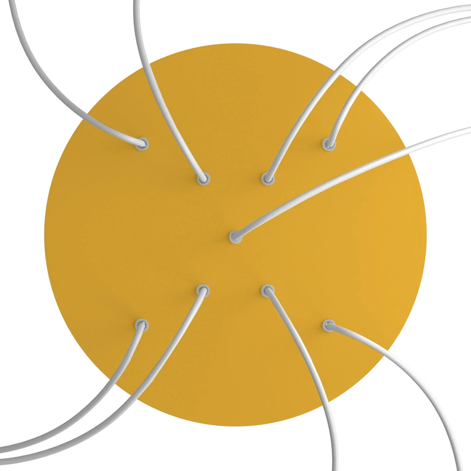 Ceiling rose XXL Rose-One round, diameter 400 mm with 9 X-shaped holes and 4 side holes - Mustard - Image 2