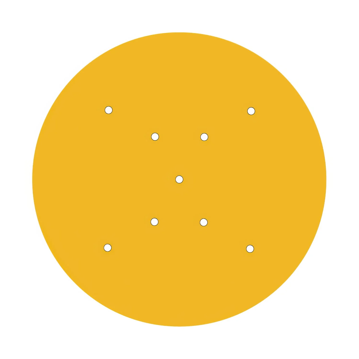 Ceiling rose XXL Rose-One round, diameter 400 mm with 9 X-shaped holes and 4 side holes - Mustard - Image 3