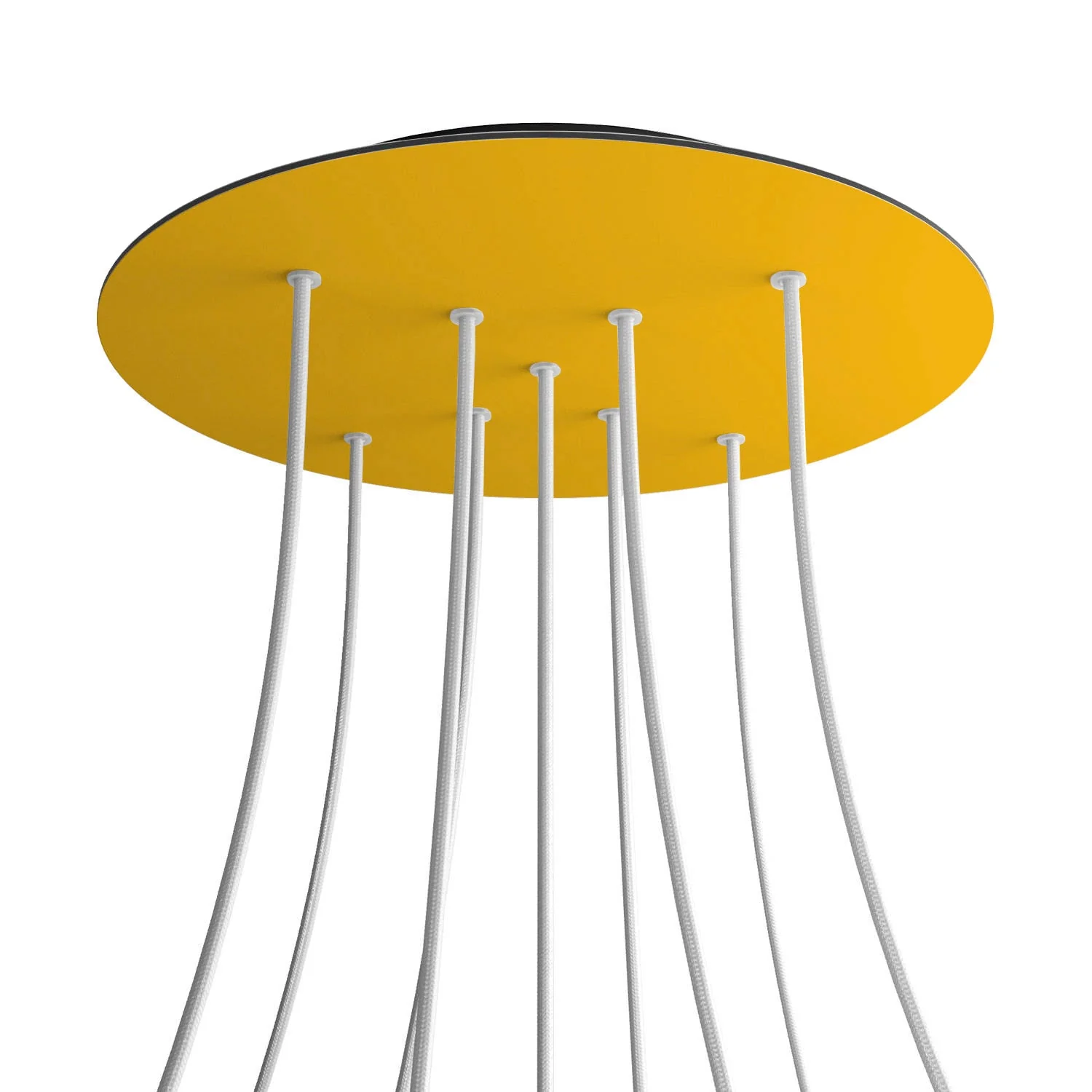 Ceiling rose XXL Rose-One round, diameter 400 mm with 9 X-shaped holes and 4 side holes - Mustard - Image 8