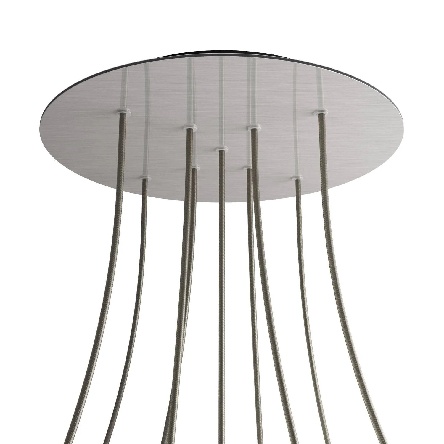 Ceiling rose XXL Rose-One round, diameter 400 mm with 9 X-shaped holes and 4 side holes - Brushed steel Dibond - Image 8