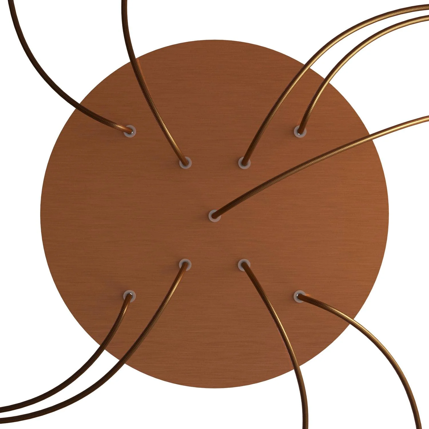 XXL Ceiling rose Rose-One round, 400 mm diameter with 9 X-shaped holes and 4 side holes - Satin copper Dibond - Image 2