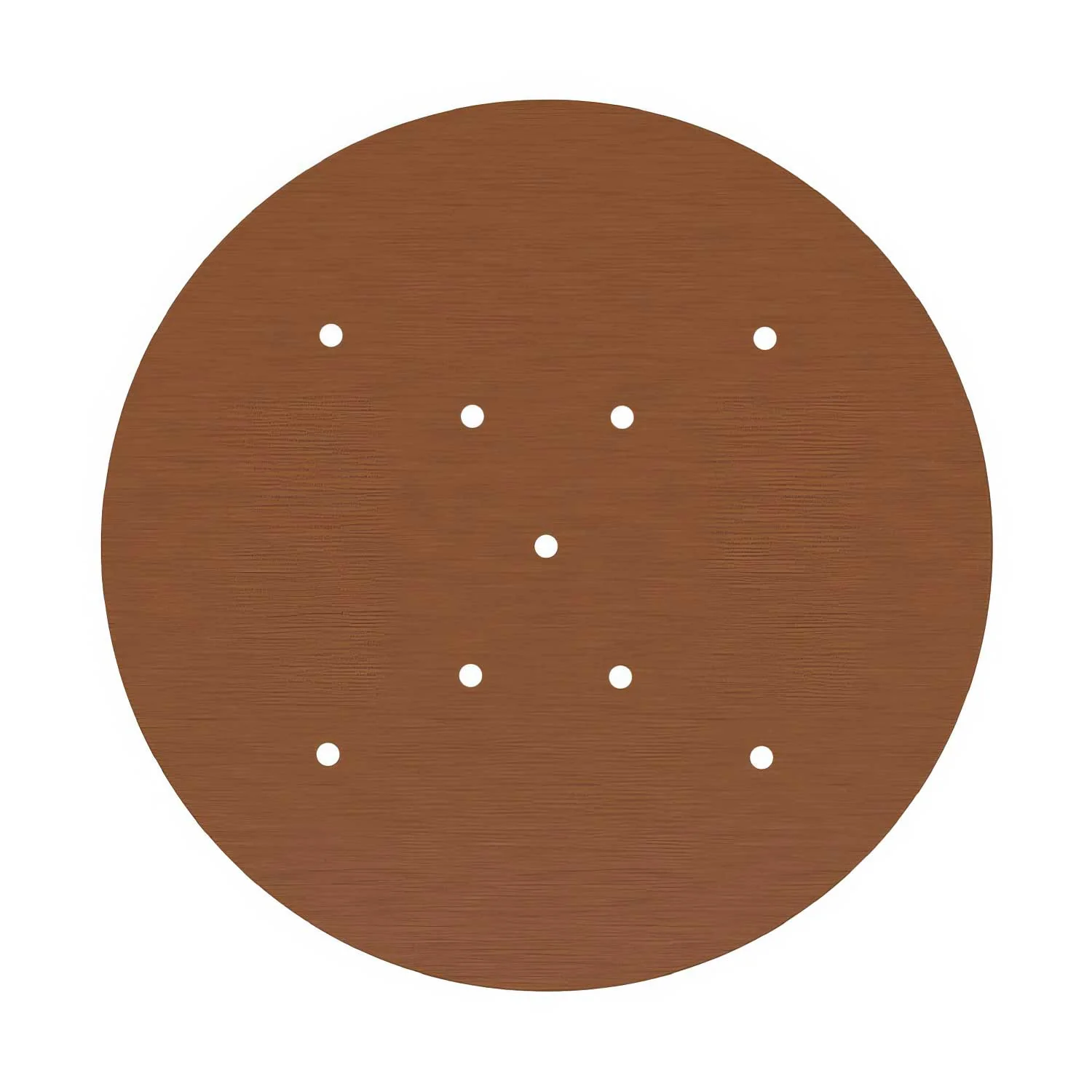XXL Ceiling rose Rose-One round, 400 mm diameter with 9 X-shaped holes and 4 side holes - Satin copper Dibond - Image 3