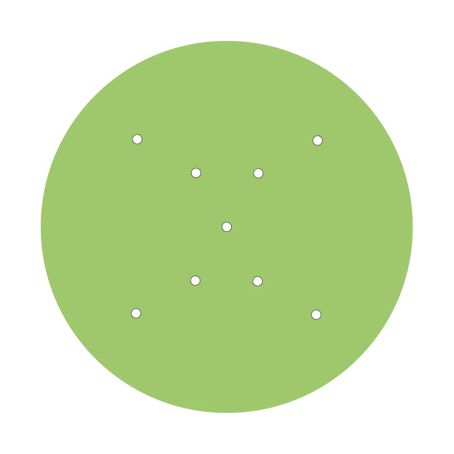 XXL Rose-One round ceiling rose, diameter 400 mm with 9 X-shaped holes and 4 side holes - Meadow green - Image 3