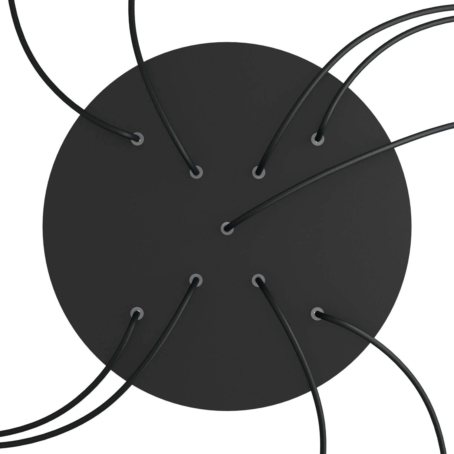 XXL Ceiling rose Rose-One round, diameter 400 mm with 9 X-shaped holes and 4 side holes - Matt black - Image 2
