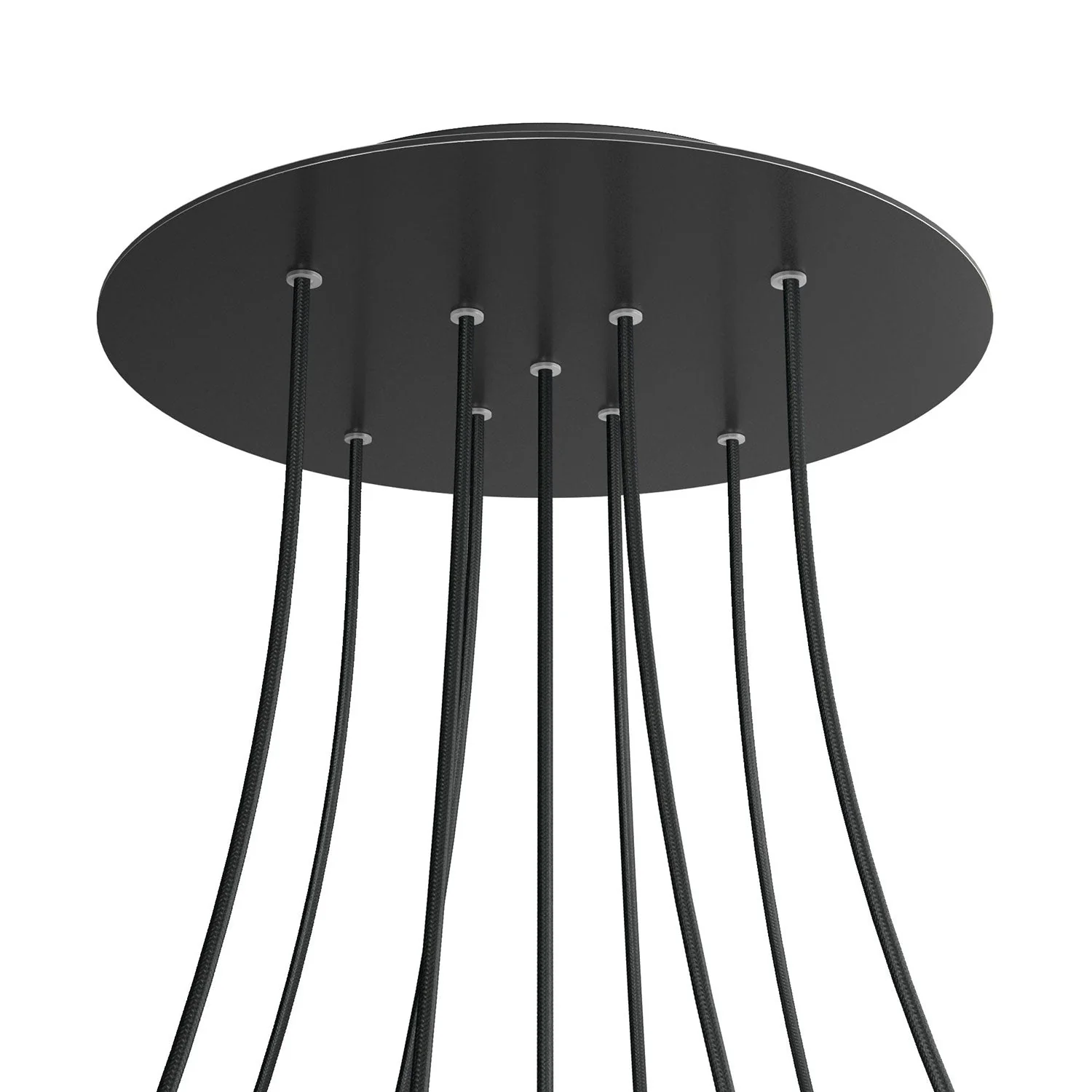 XXL Ceiling rose Rose-One round, diameter 400 mm with 9 X-shaped holes and 4 side holes - Matt black - Image 8