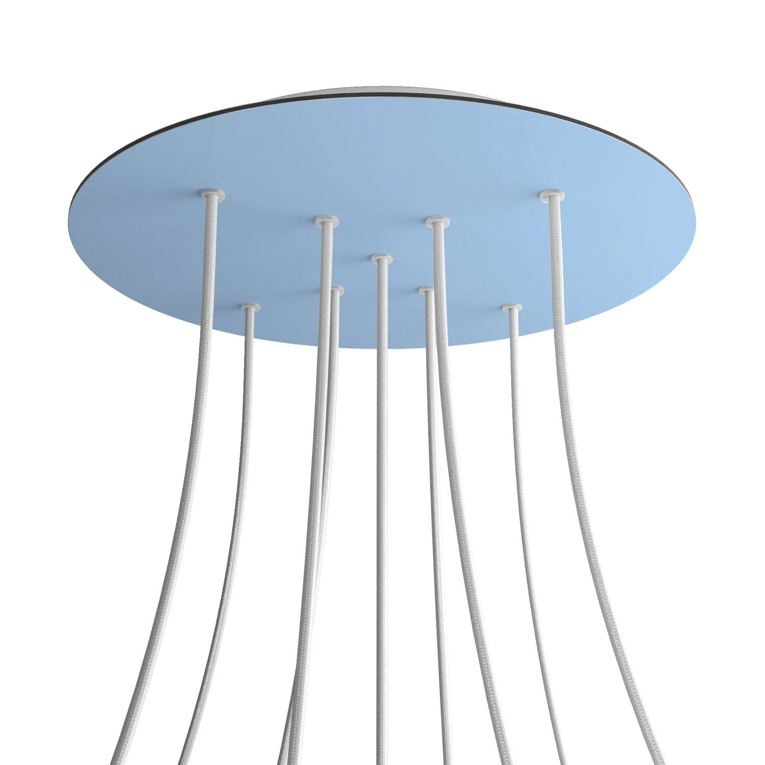 XXL Rose-One round ceiling rose, 400 mm diameter with 9 X-shaped holes and 4 side holes – Sugar paper blue