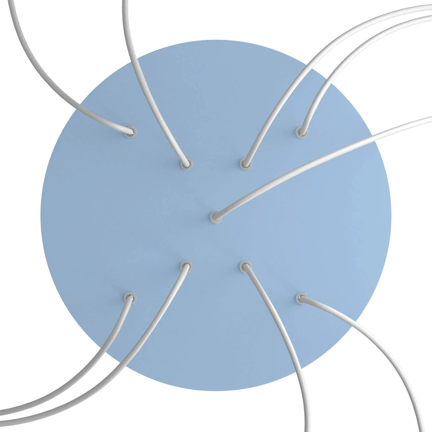 XXL Rose-One round ceiling rose, 400 mm diameter with 9 X-shaped holes and 4 side holes – Sugar paper blue - Image 2