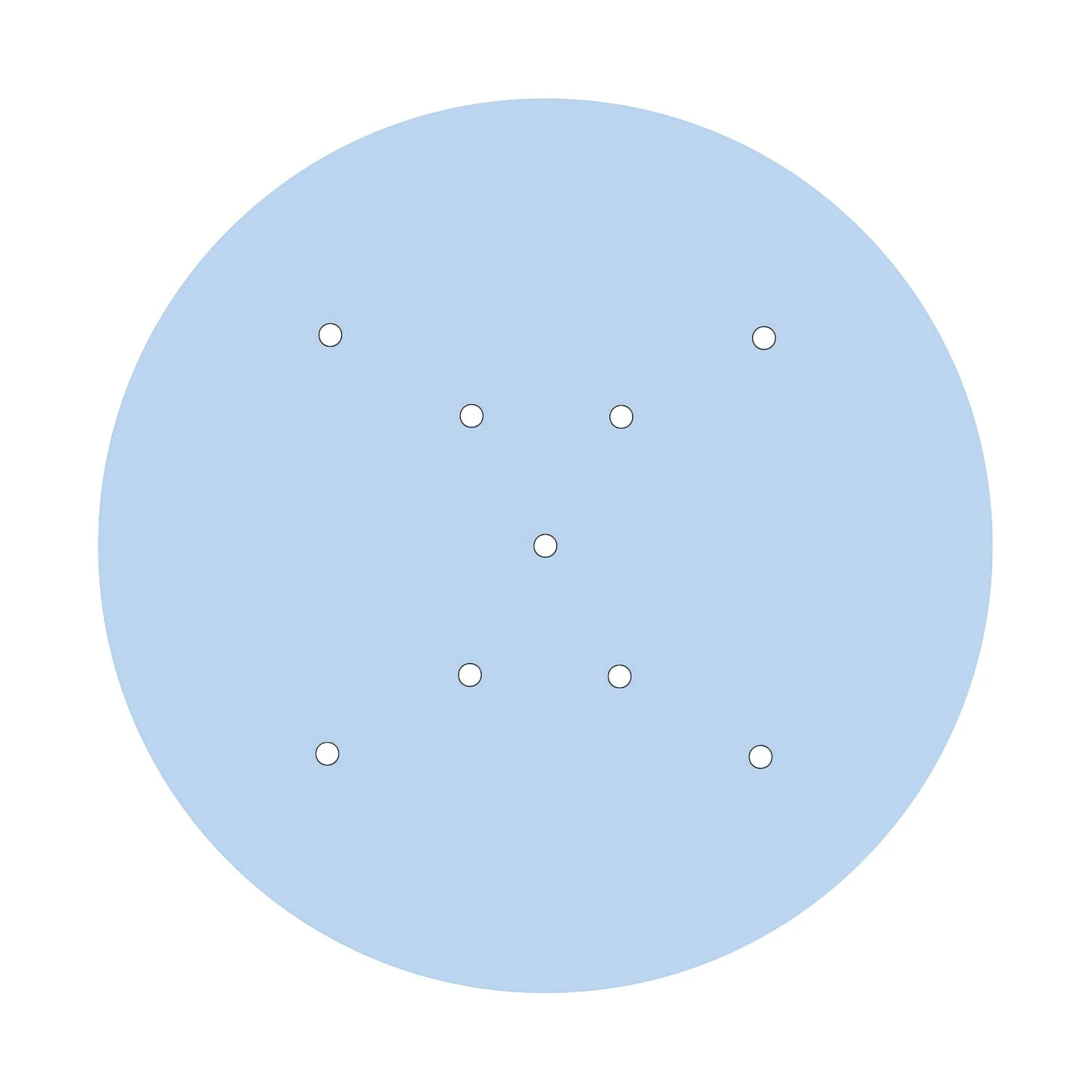 XXL Rose-One round ceiling rose, 400 mm diameter with 9 X-shaped holes and 4 side holes – Sugar paper blue - Image 3