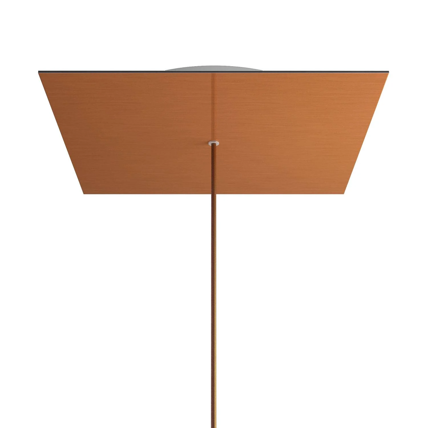 XXL Rose-One square ceiling rose, 400 mm with 1 hole and 4 side holes - Satin copper Dibond
