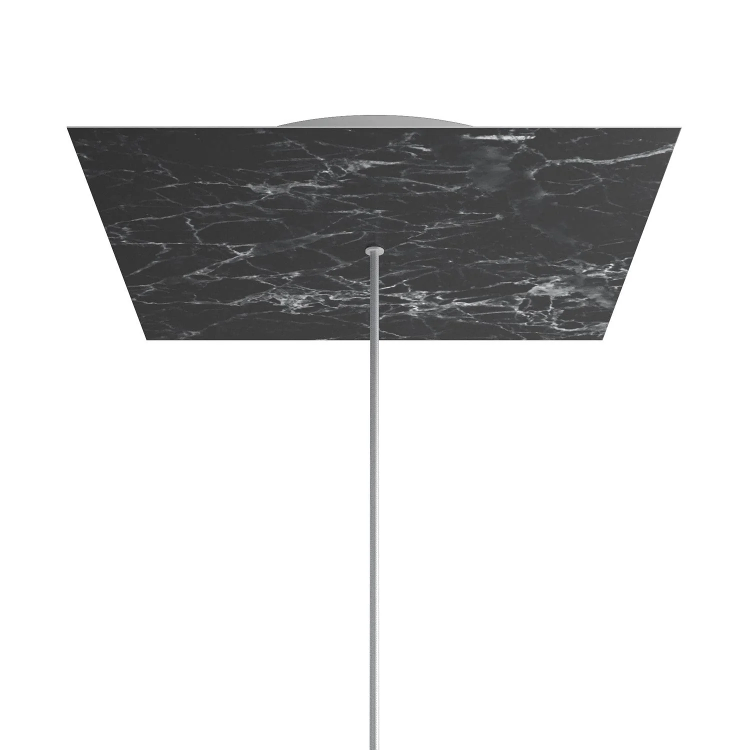 XXL Square Ceiling rose Rose-One, 400 mm with 1 hole and 4 side holes - Marquina Marble