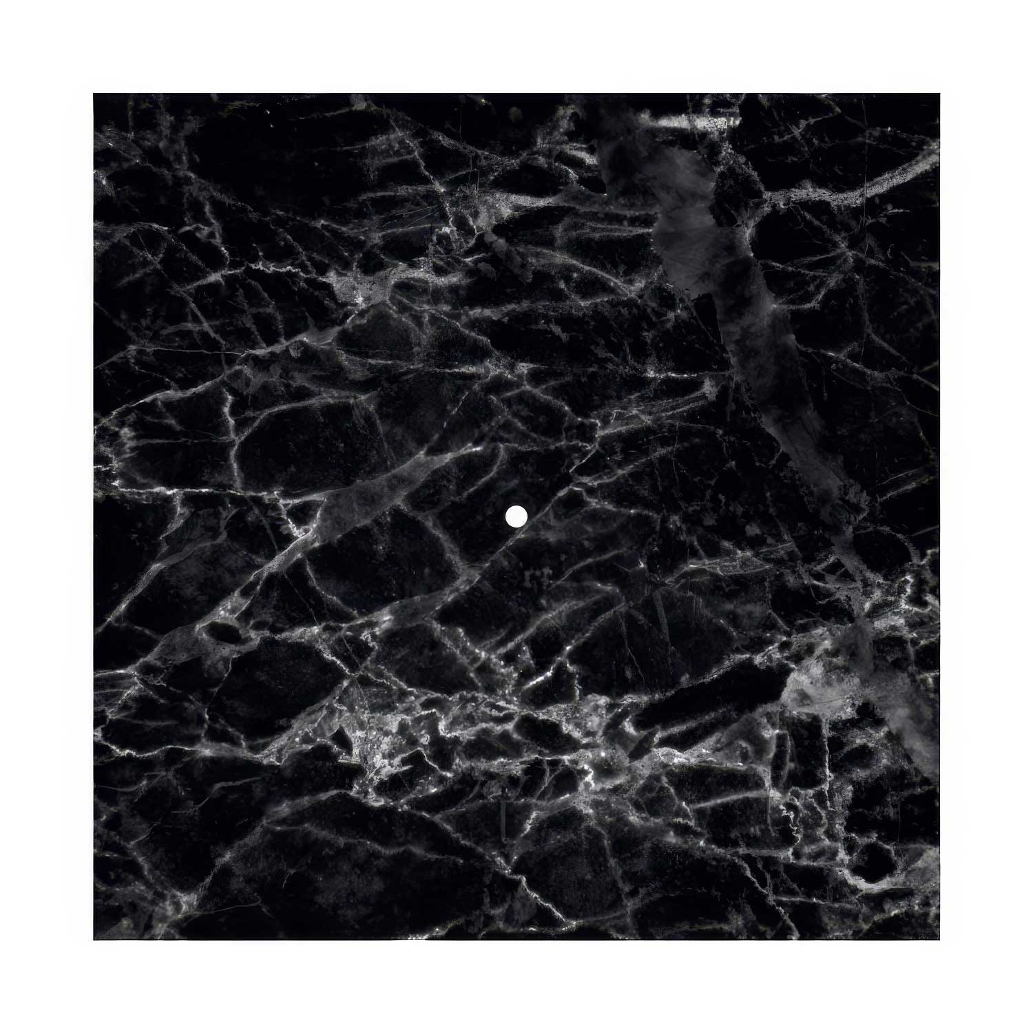 XXL Square Ceiling rose Rose-One, 400 mm with 1 hole and 4 side holes - Marquina Marble - Image 3