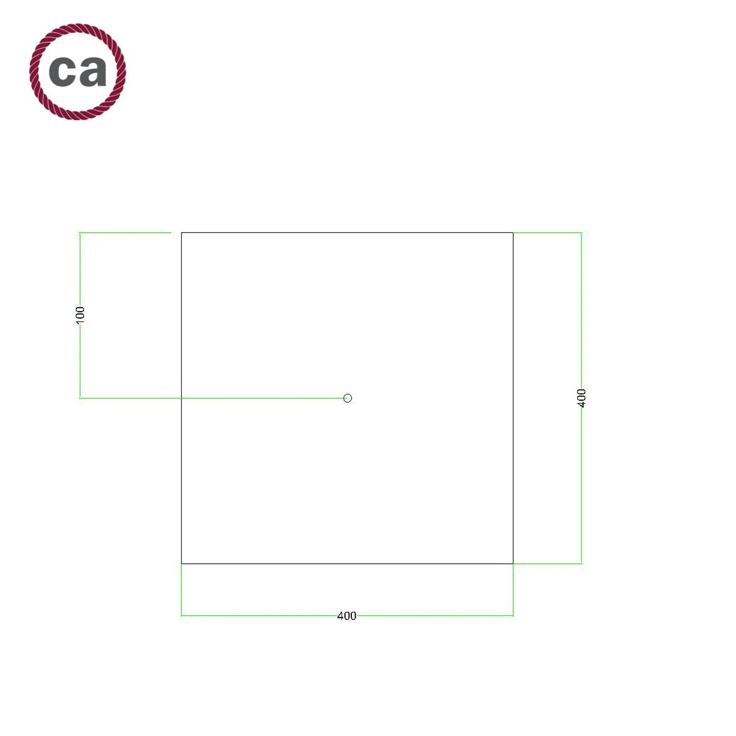 XXL Square Ceiling rose Rose-One, 400 mm with 1 hole and 4 side holes - Marquina Marble - Image 7