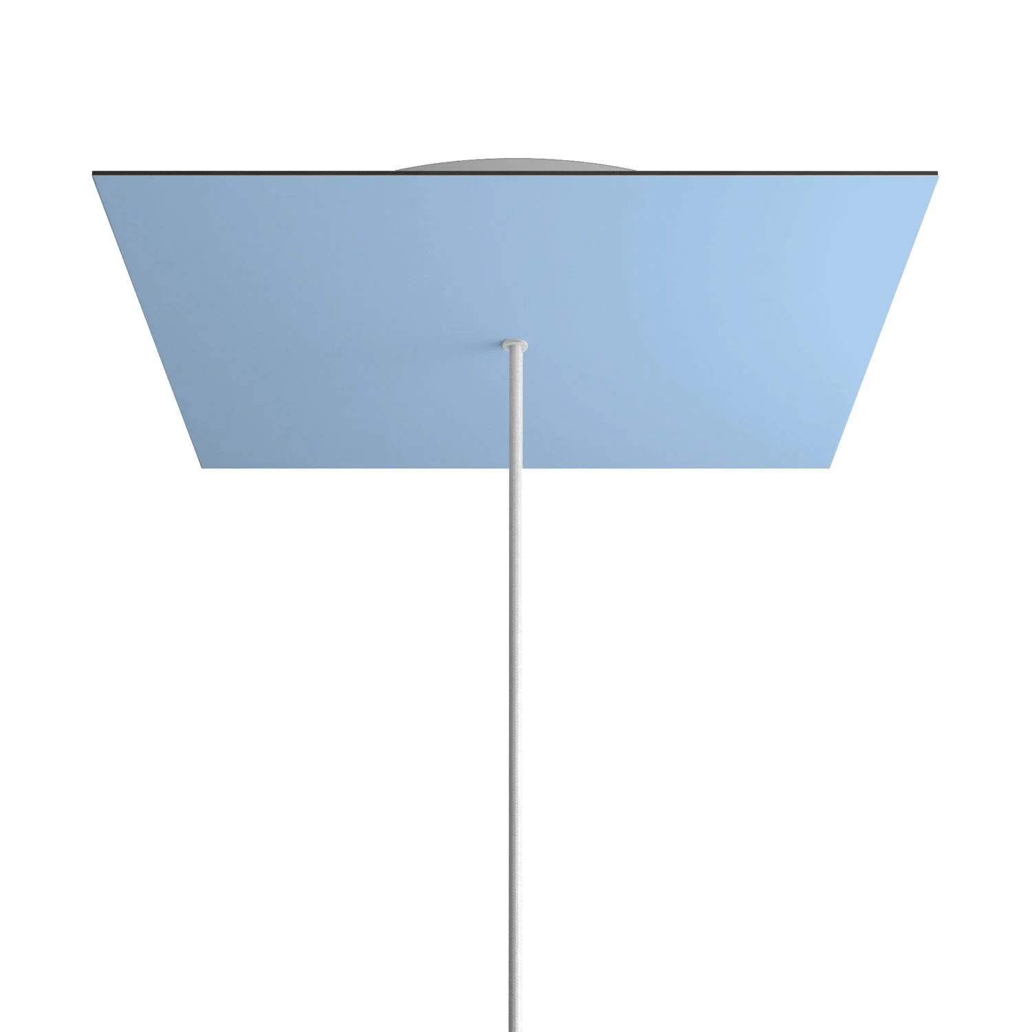 XXL Ceiling rose Rose-One square, 400 mm with 1 hole and 4 side holes - Powder blue