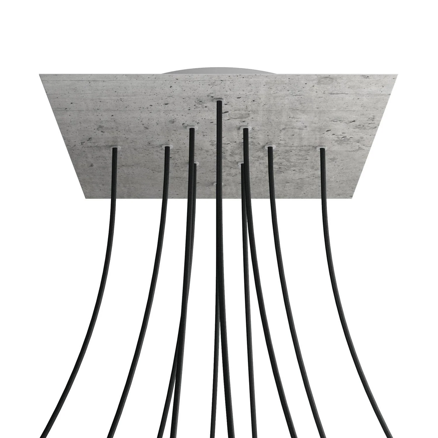 XXL Rose-One square ceiling rose, 400 mm with 10 holes and 4 side holes - Concrete