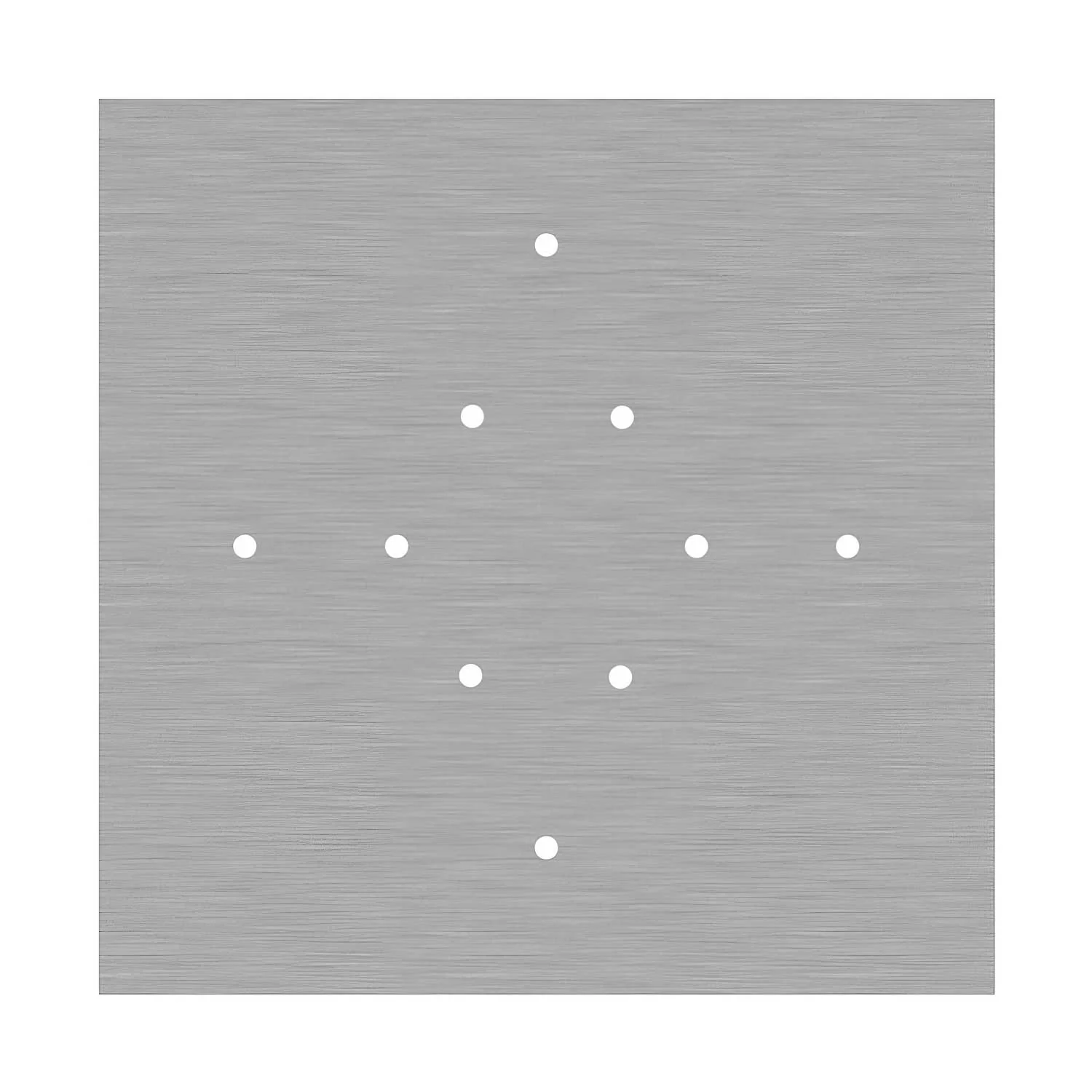 XXL Rose-One square ceiling rose, 400 mm with 10 holes and 4 side holes - Satin steel Dibond - Image 3