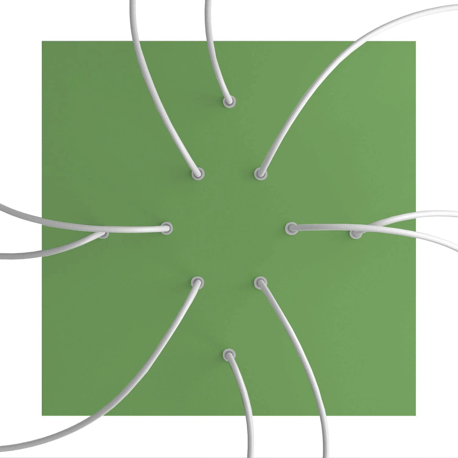XXL Rose-One square ceiling rose, 400 mm with 10 holes and 4 side holes – Meadow green - Image 2