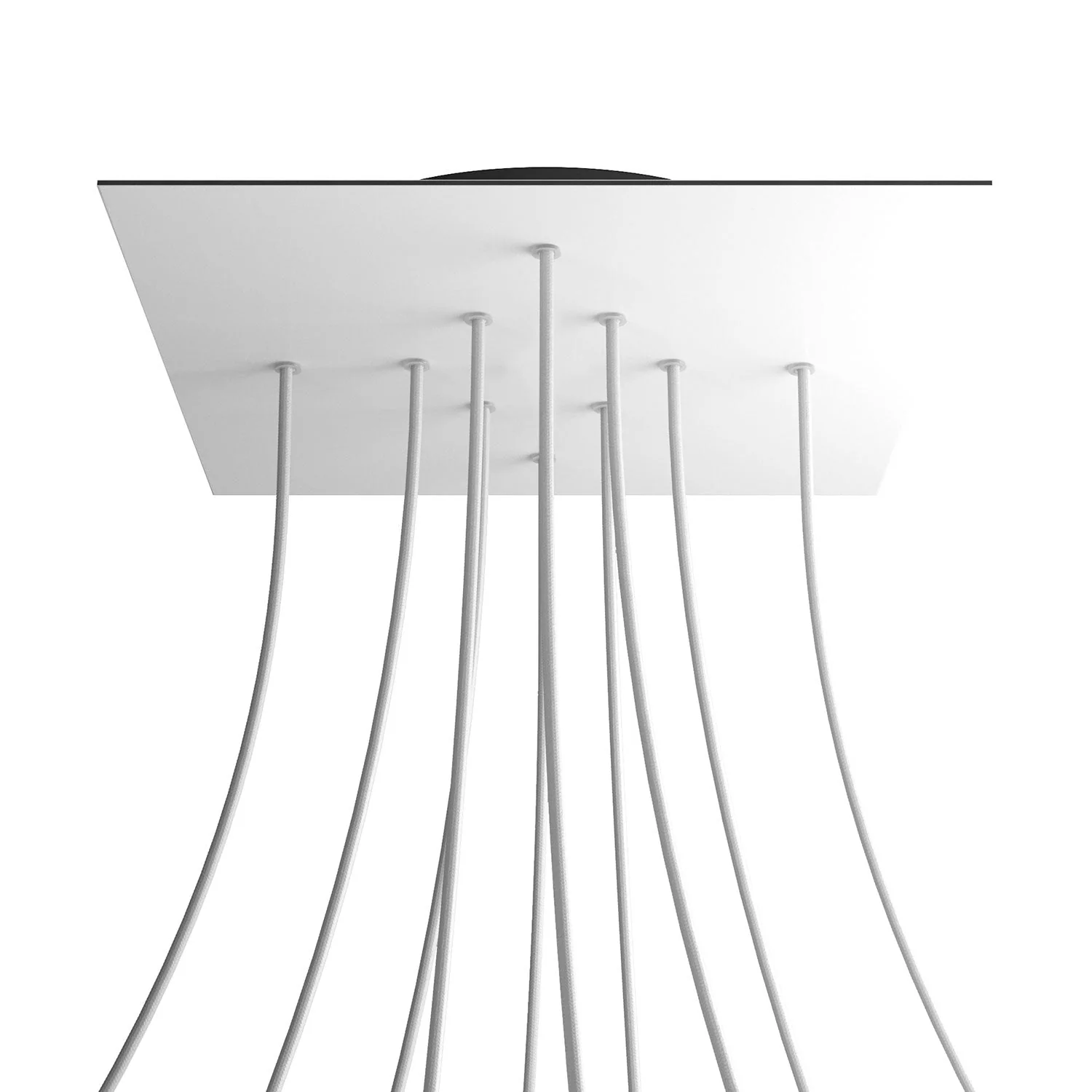 XXL Rose-One square ceiling rose, 400 mm with 10 holes and 4 side holes - Matt white - Image 8