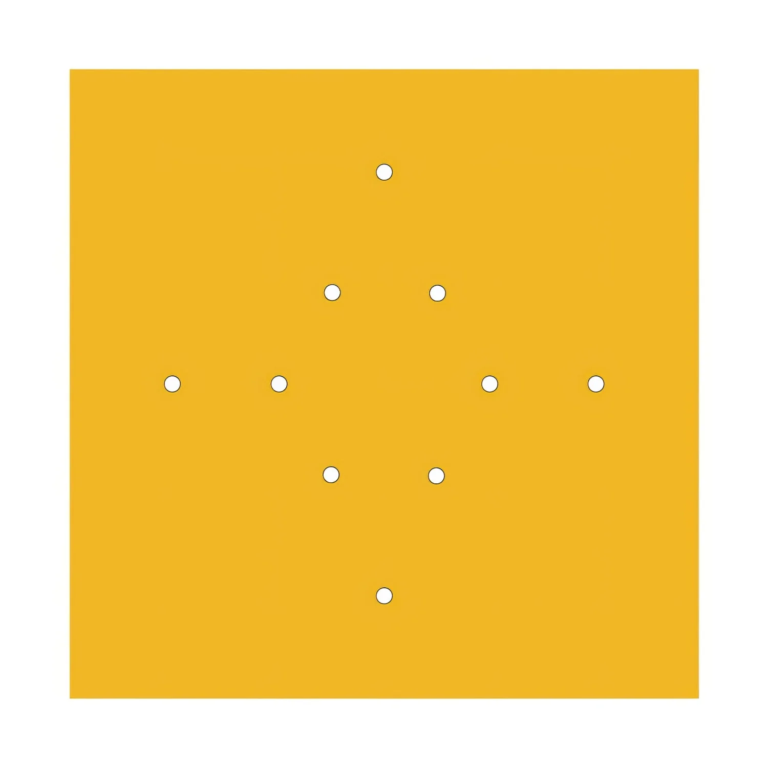 XXL Rose-One square ceiling rose, 400 mm with 10 holes and 4 side holes - Mustard - Image 3