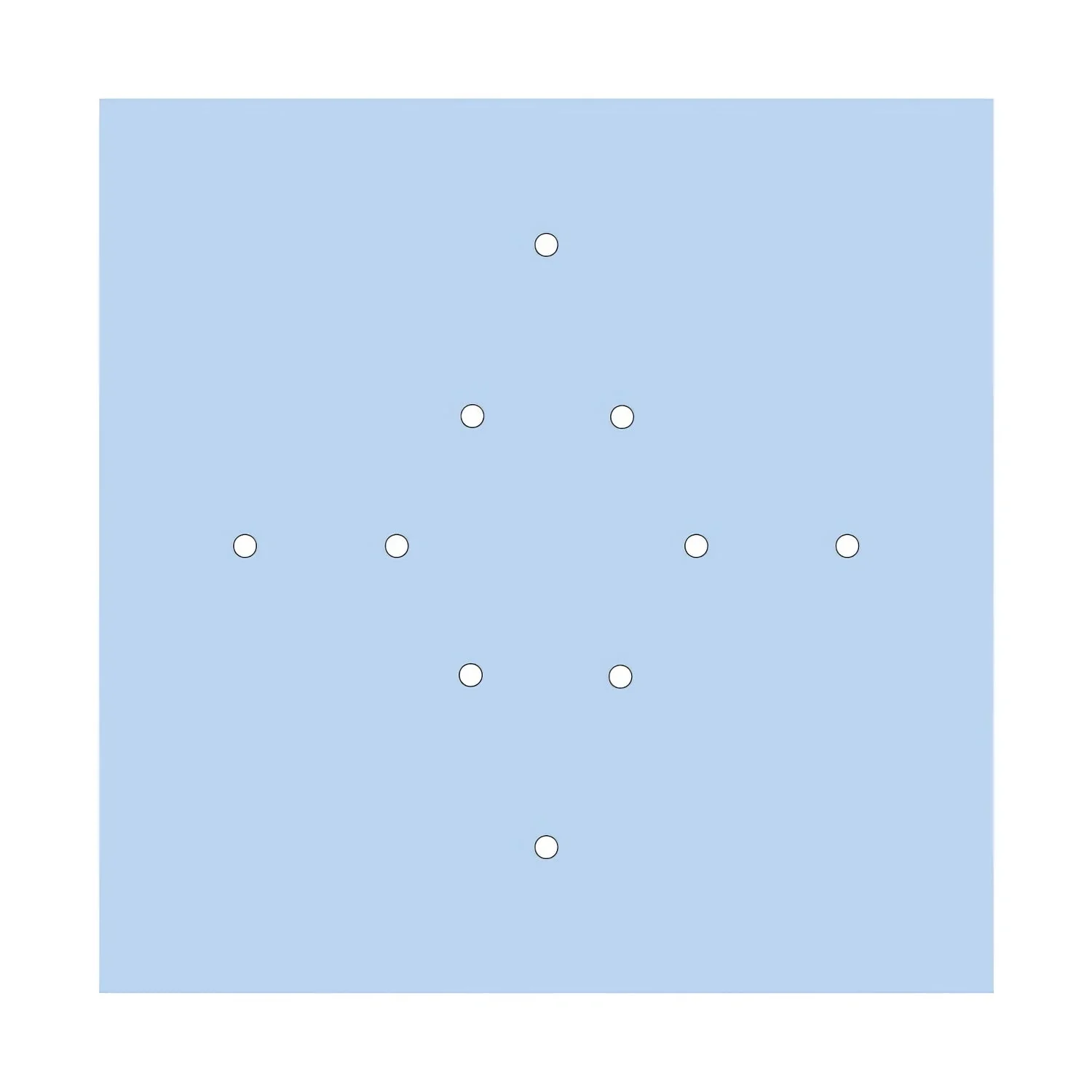 XXL Rose-One square ceiling rose, 400 mm with 10 holes and 4 side holes - Powder blue - Image 3