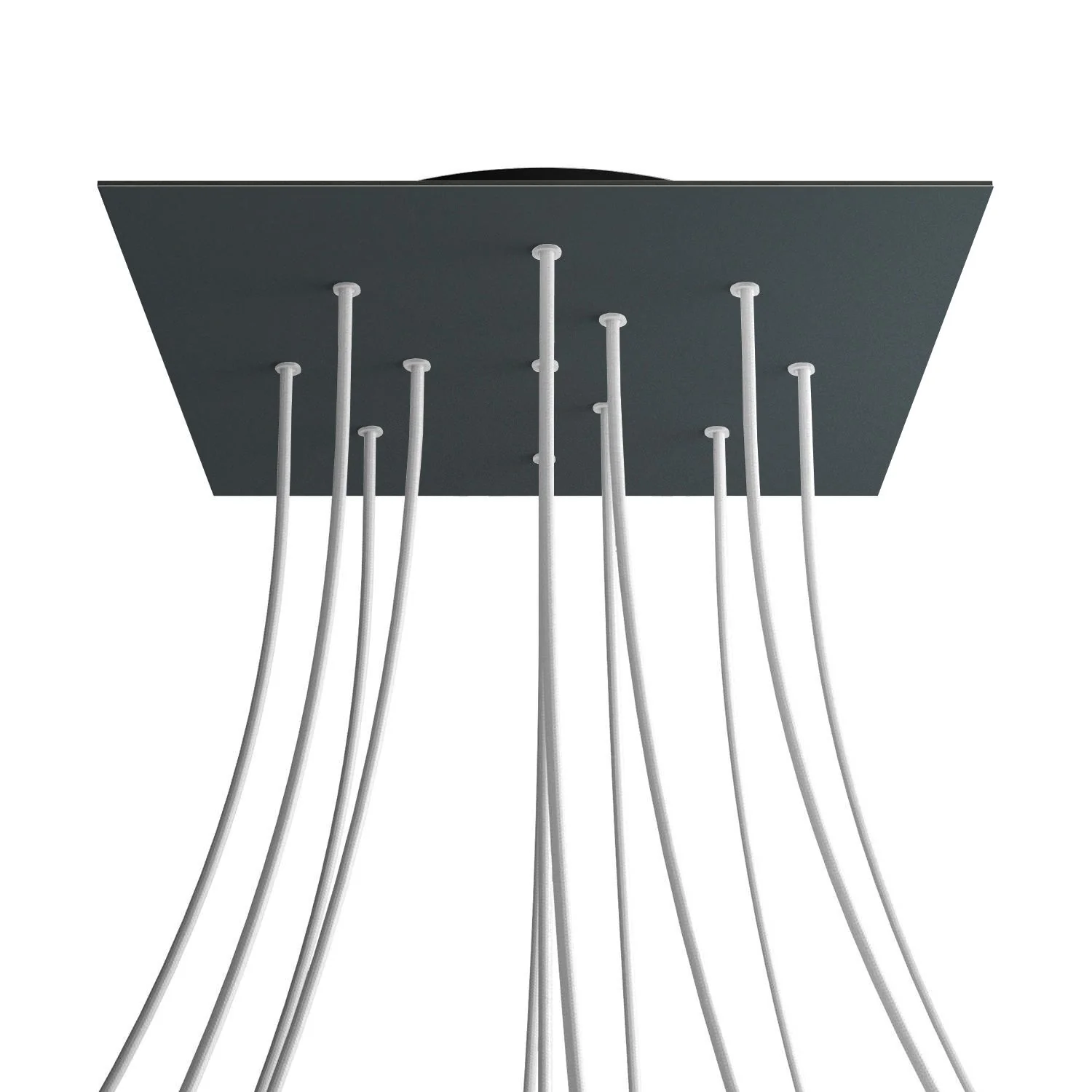 XXL Ceiling rose Rose-One square, 400 mm with 12 holes and 4 side holes - Anthracite - Image 8