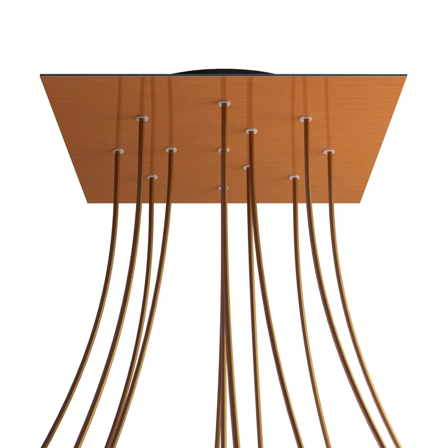 XXL Rose-One square ceiling rose, 400 mm with 12 holes and 4 side holes - Satin copper Dibond - Image 8