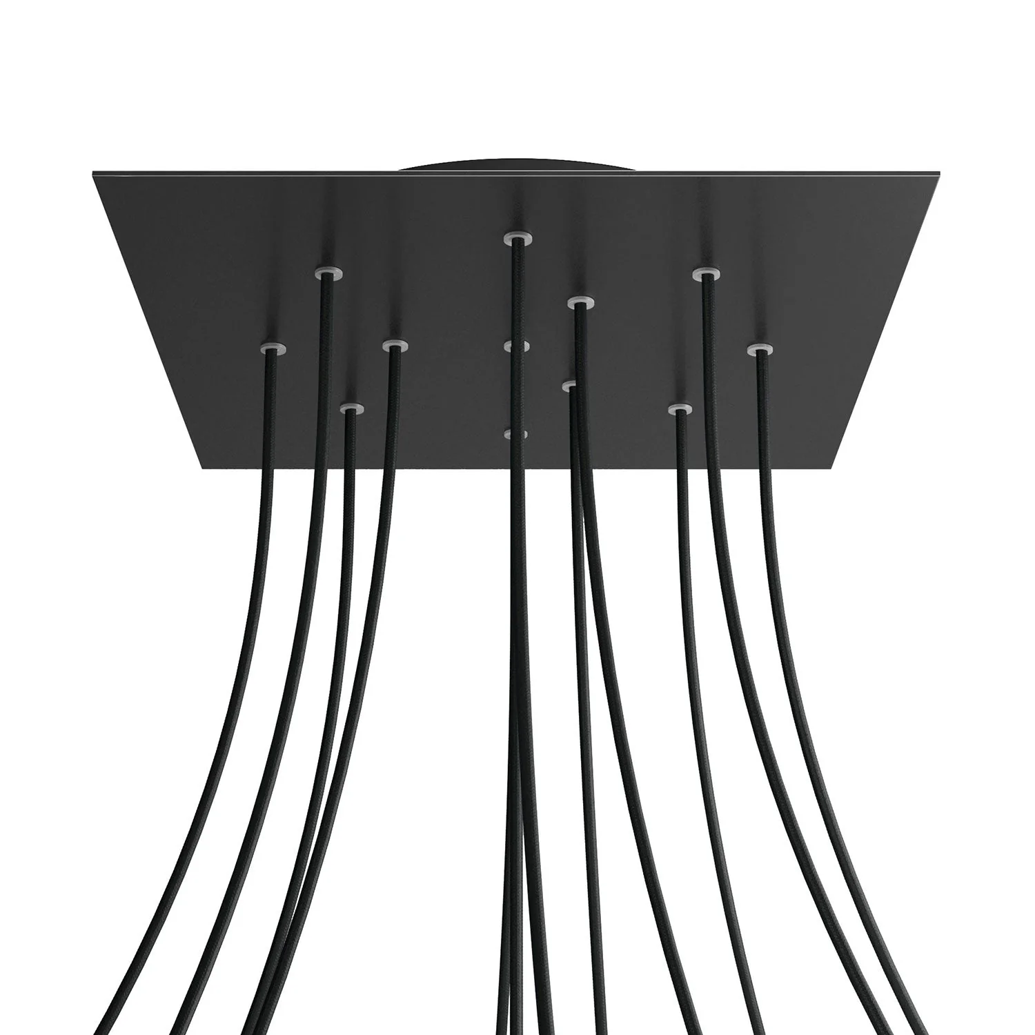 XXL Ceiling rose Rose-One square, 400 mm with 12 holes and 4 side holes - Matt black - Image 8