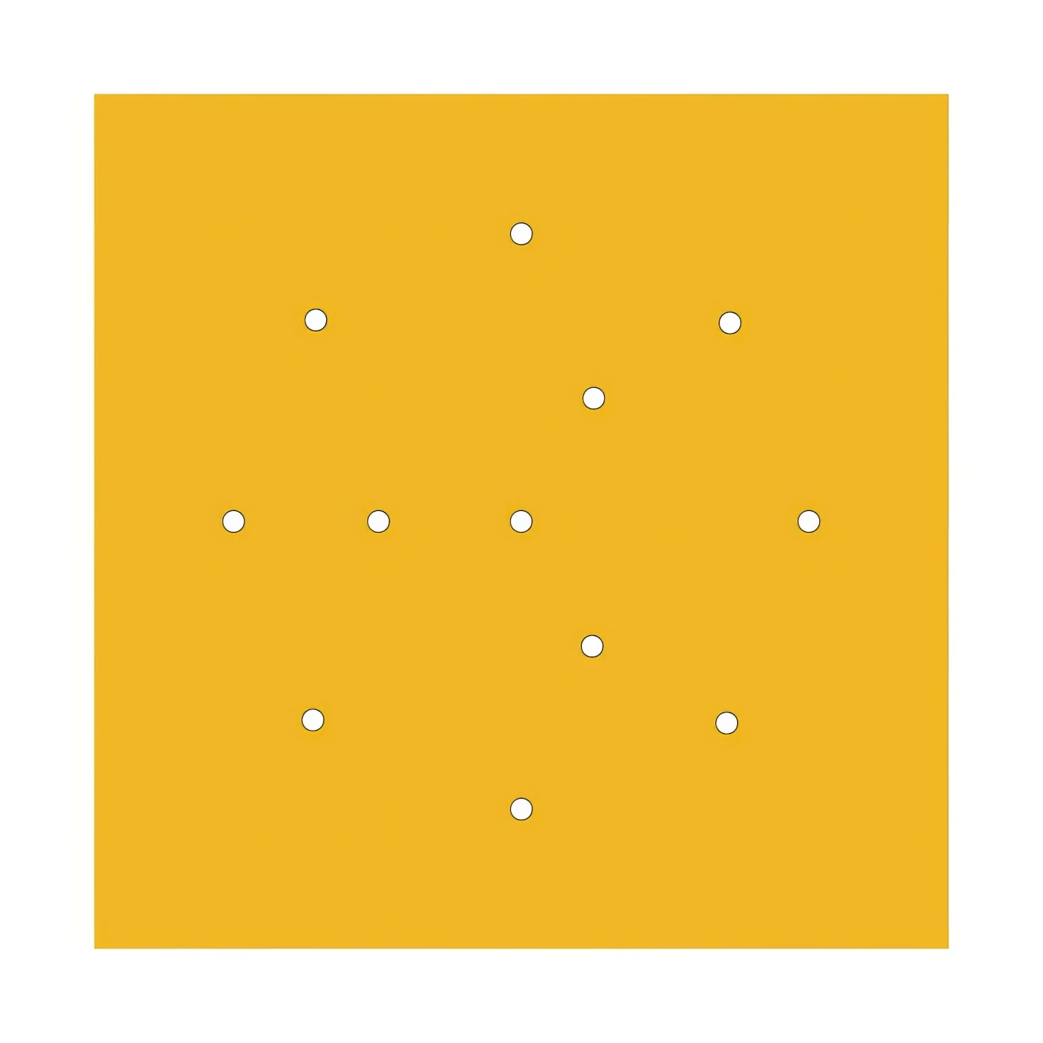 XXL Ceiling rose Rose-One square, 400 mm with 12 holes and 4 side holes - Mustard - Image 3