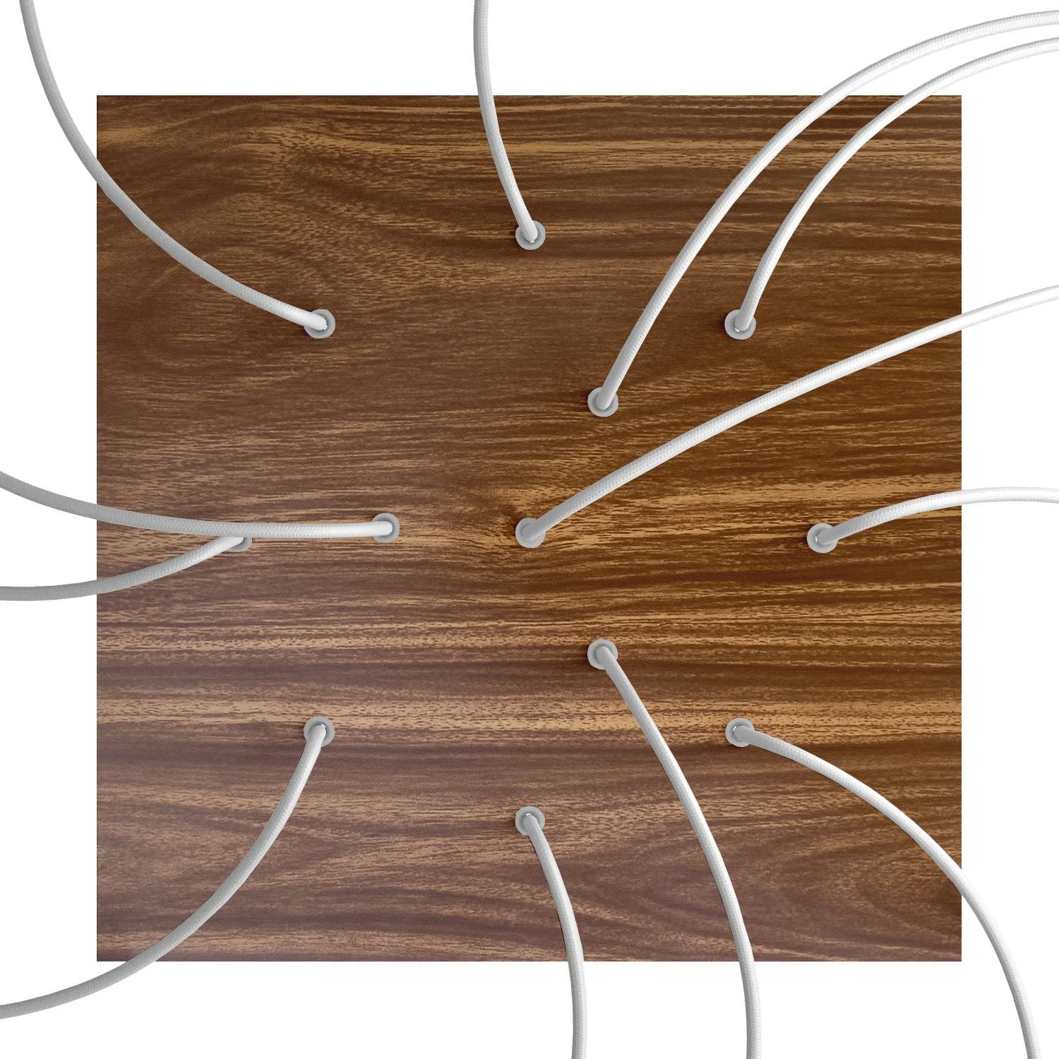 XXL square ceiling rose Rose-One, 400 mm with 12 holes and 4 side holes - Wood - Image 2