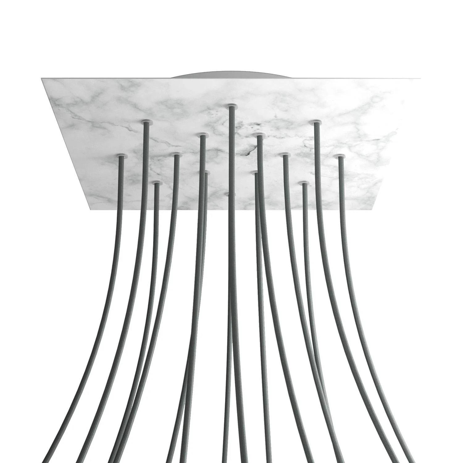 XXL Rose-One square ceiling rose, 400 mm with 14 holes and 4 side holes - Carrara marble