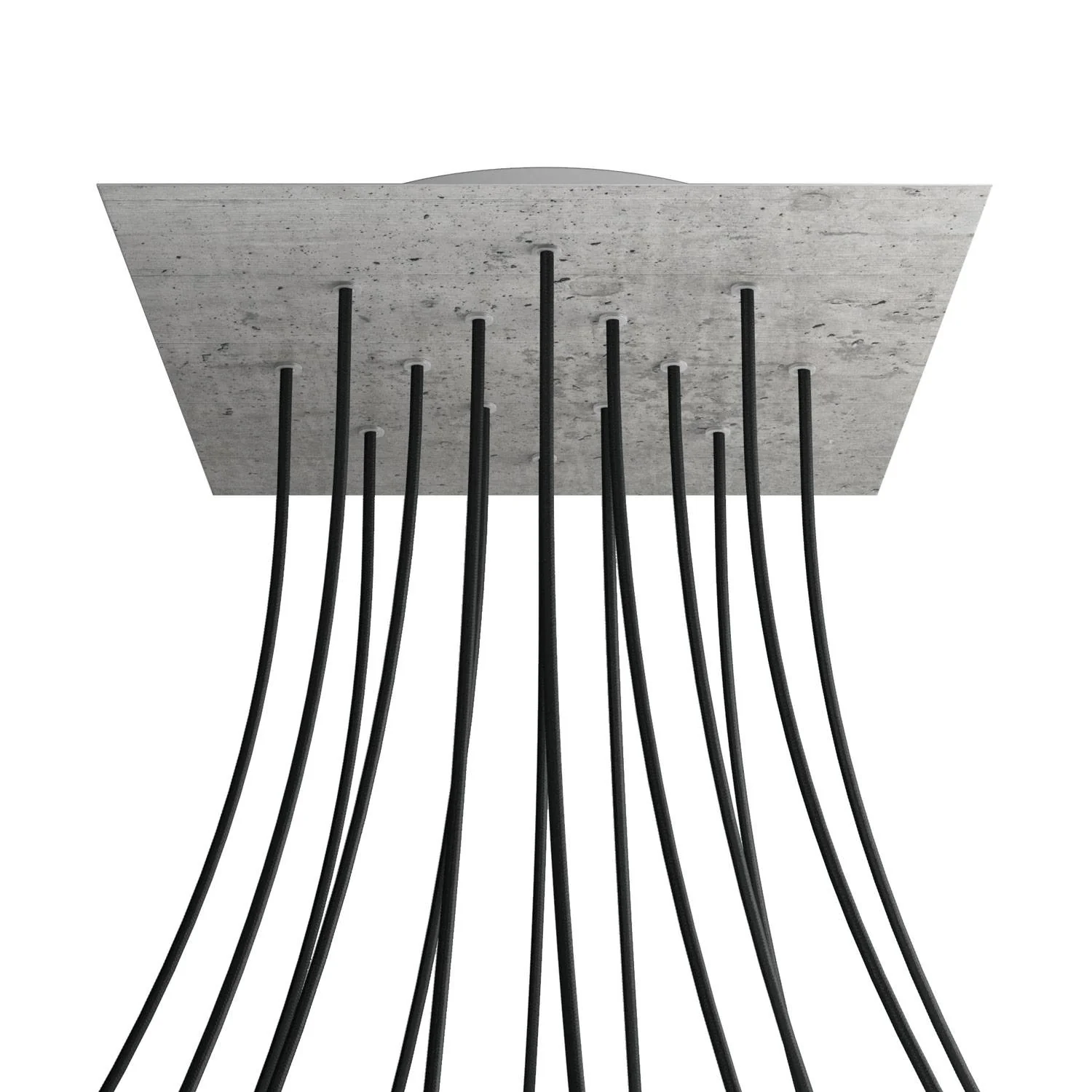 XXL Ceiling rose Rose-One square, 400 mm with 14 holes and 4 side holes - Cement