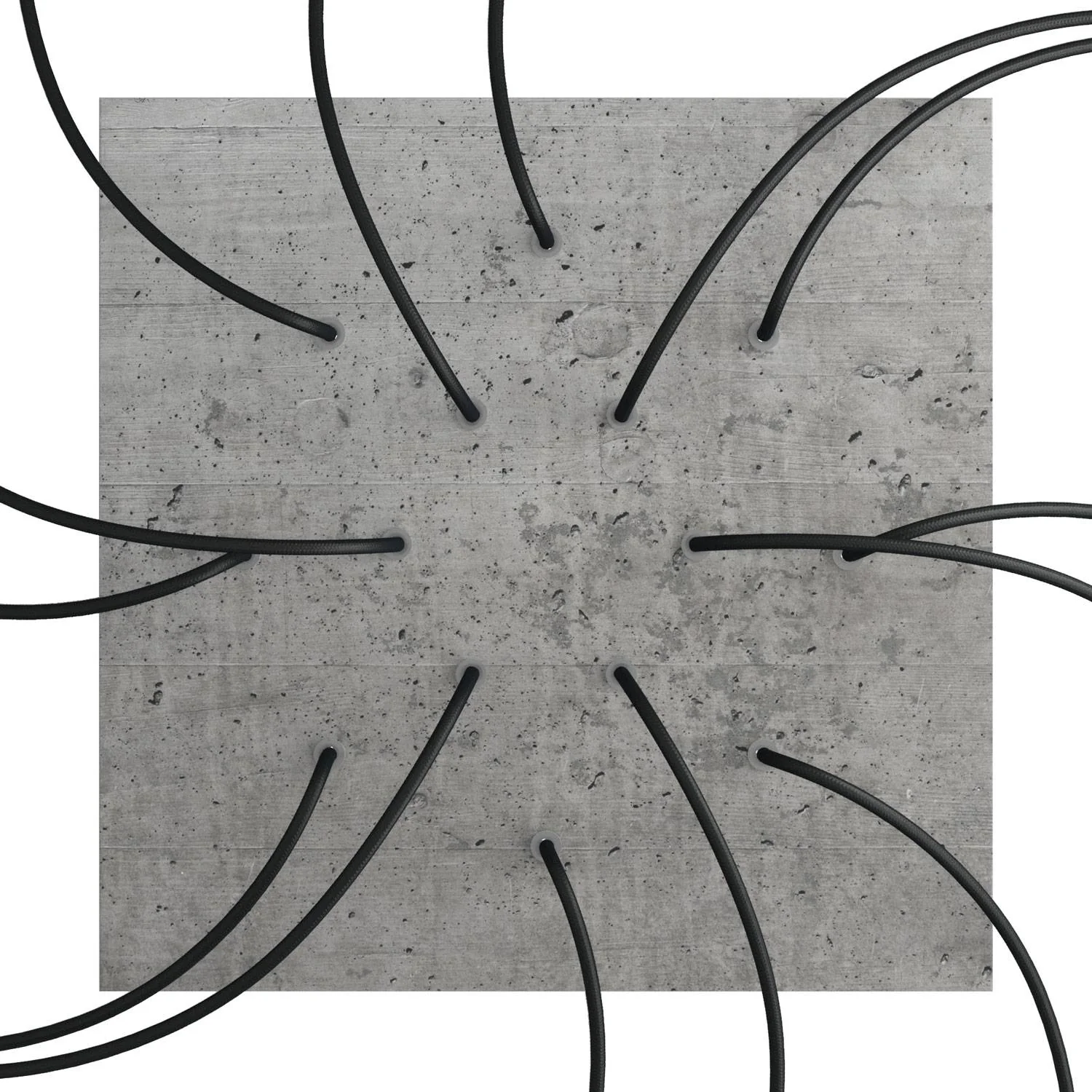 XXL Ceiling rose Rose-One square, 400 mm with 14 holes and 4 side holes - Cement - Image 2