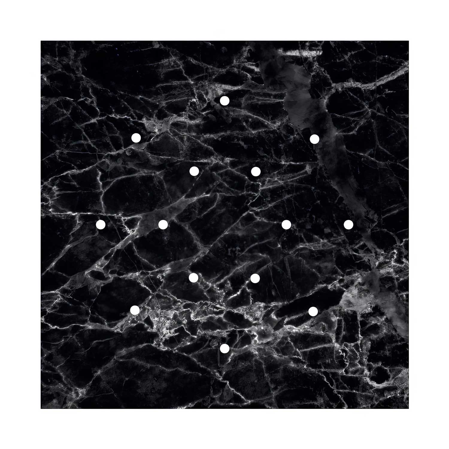 XXL Rose-One square ceiling rose, 400 mm with 14 holes and 4 side holes - Marquina marble - Image 3