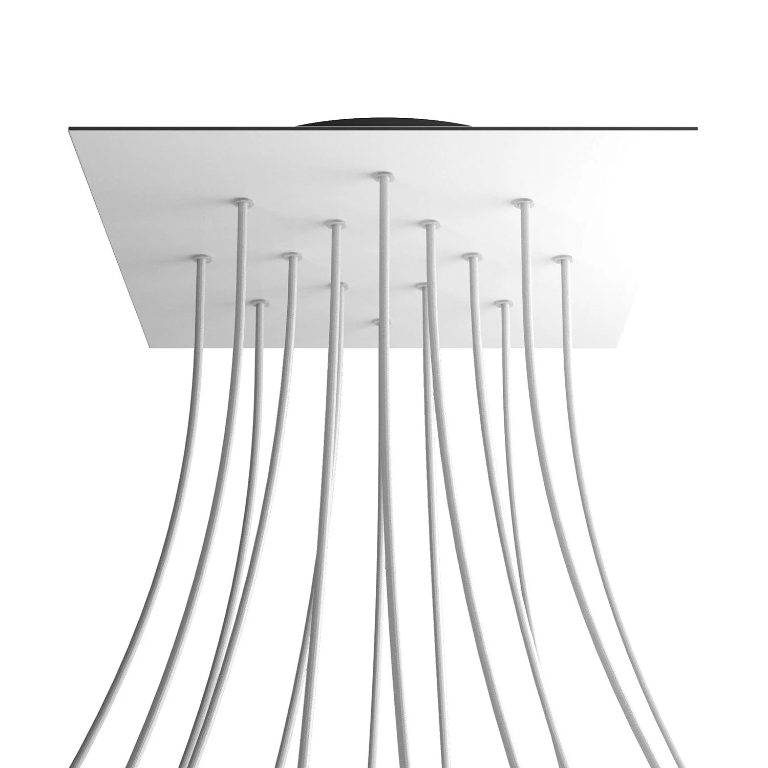 Ceiling rose XXL Rose-One square, 400 mm with 14 holes and 4 side holes - Matt white - Image 8