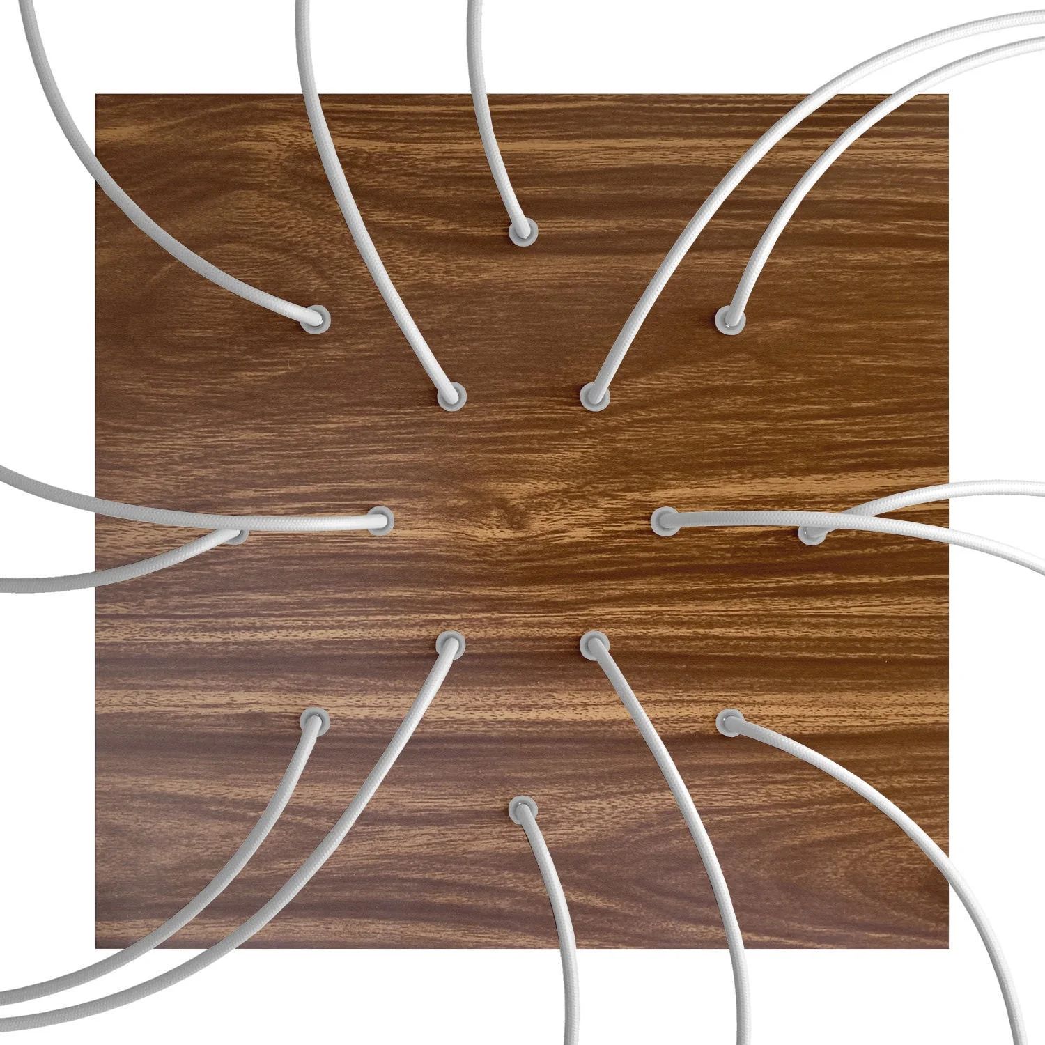 XXL Rose-One square ceiling rose, 400 mm with 14 holes and 4 side holes - Wood - Image 2