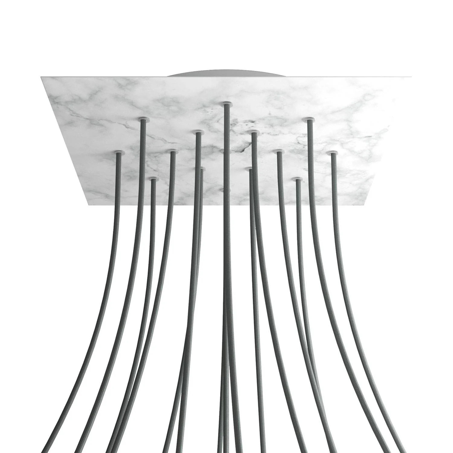 XXL Rose-One square ceiling rose, 400 mm with 15 holes and 4 side holes - Carrara marble