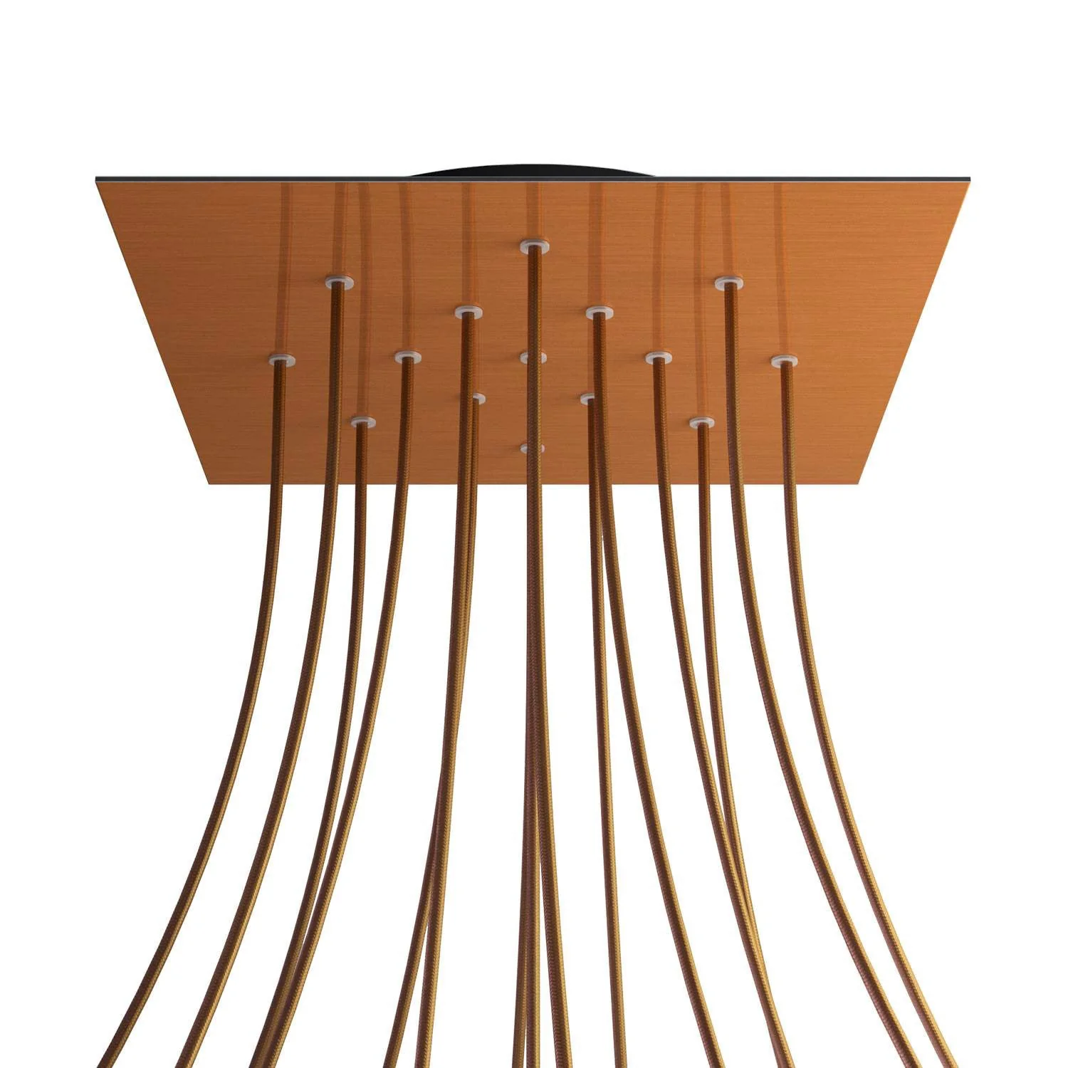 XXL Rose-One square ceiling rose, 400 mm with 15 holes and 4 side holes - Satin copper Dibond - Image 8