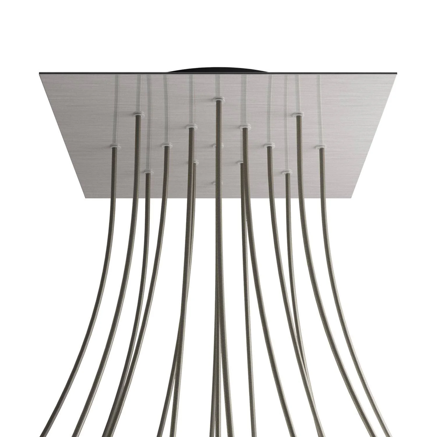 XXL Rose-One square ceiling rose, 400 mm with 15 holes and 4 side holes - Satin-finish Dibond Steel - Image 8