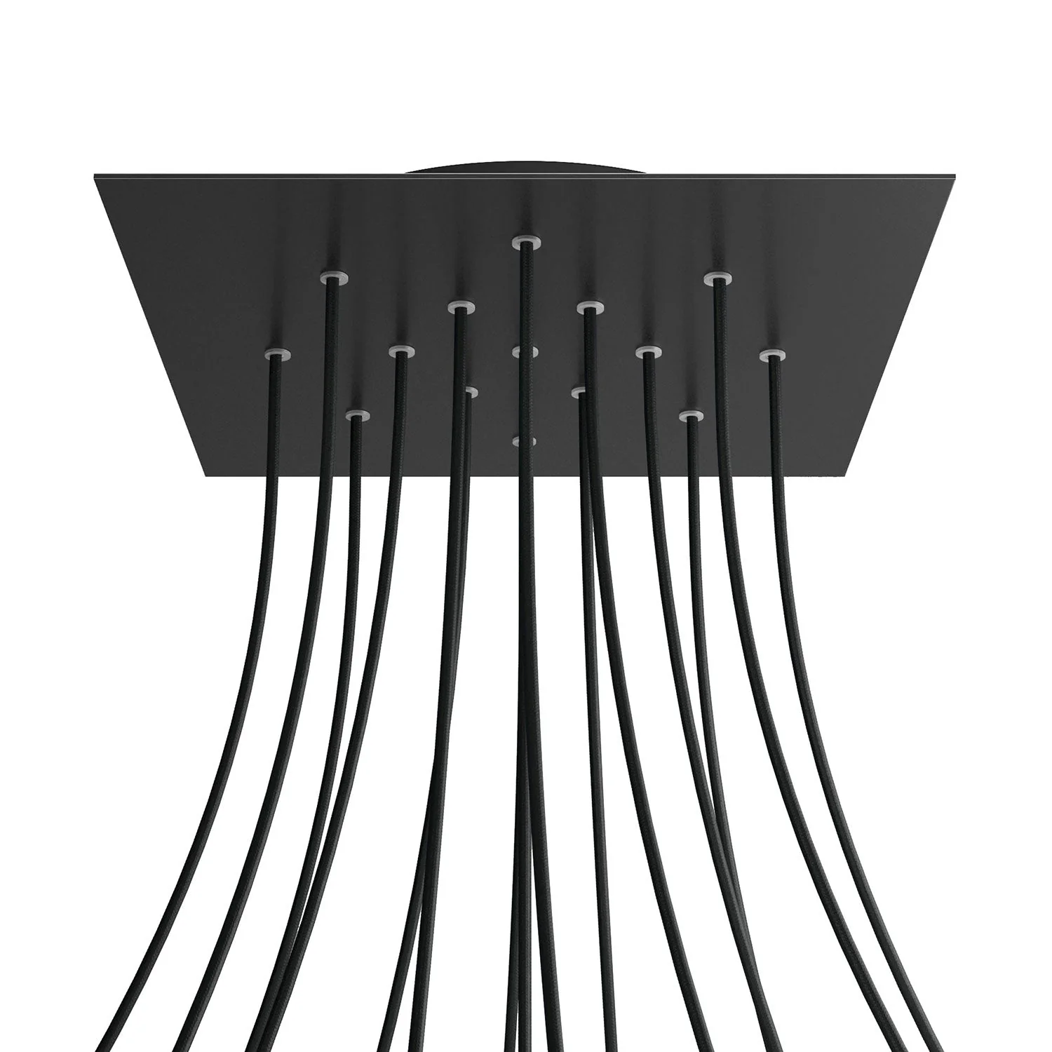 XXL Ceiling rose Rose-One square, 400 mm with 15 holes and 4 side holes - Matt black - Image 8