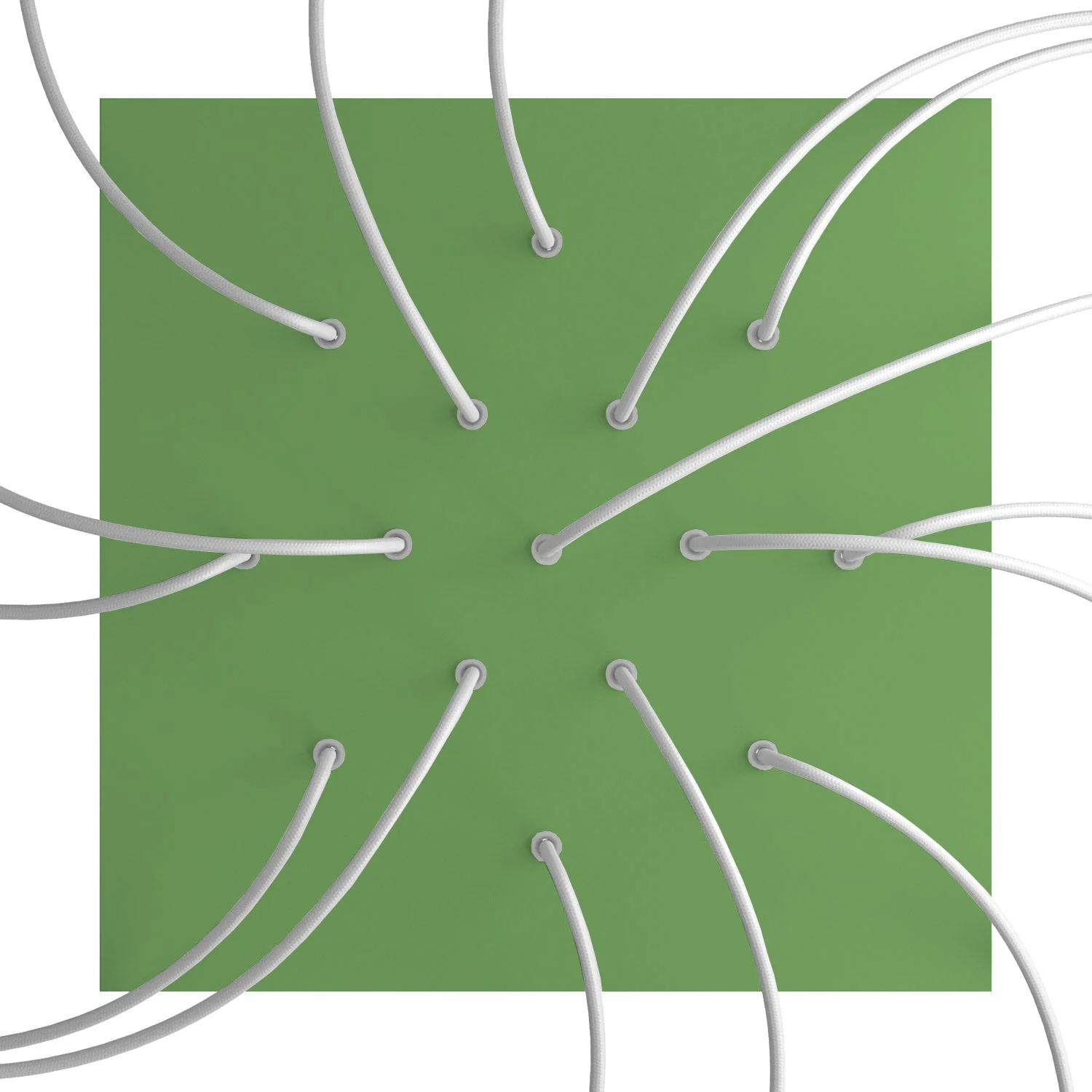 XXL Rose-One square ceiling rose, 400 mm with 15 holes and 4 side holes - Meadow Green - Image 2
