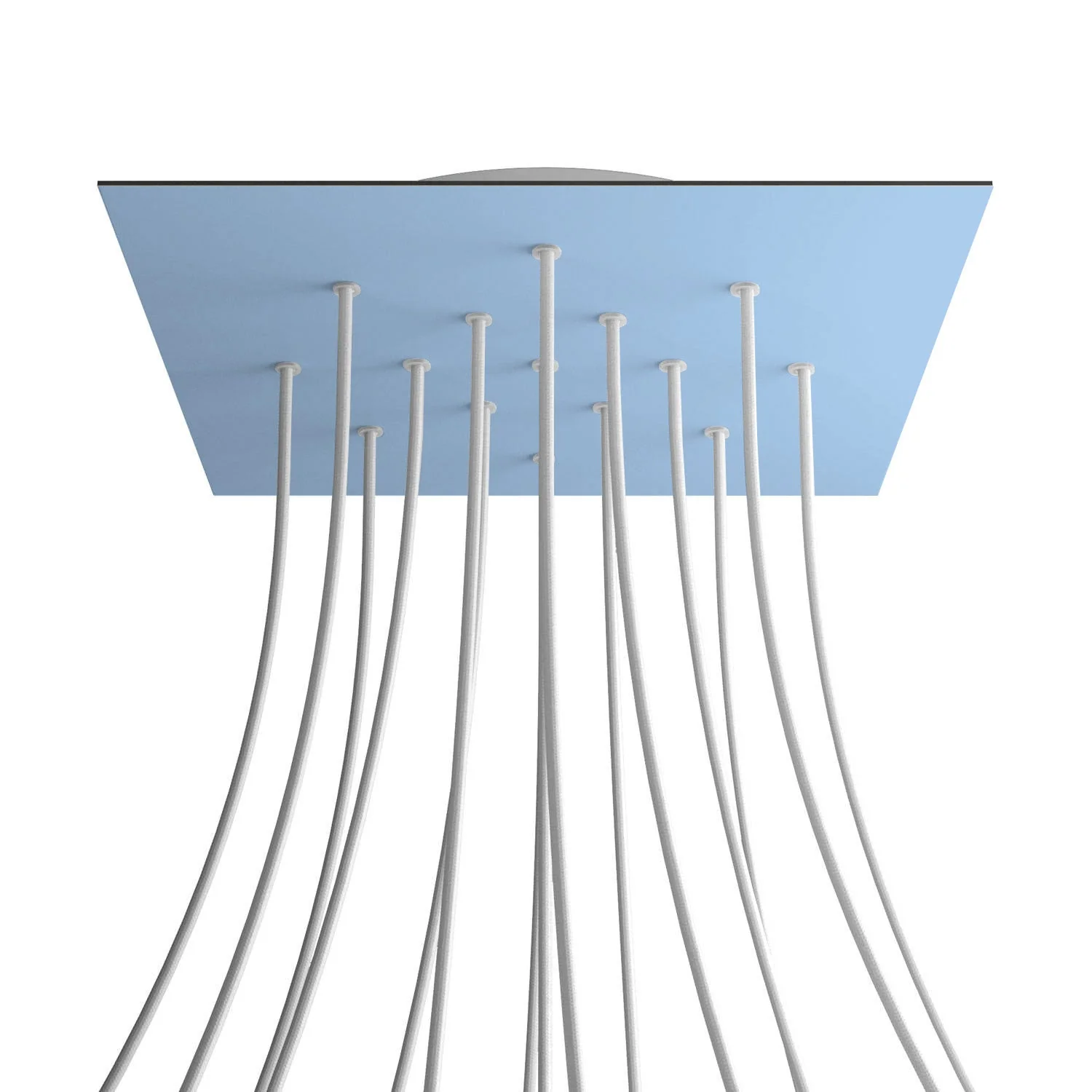 XXL Rose-One square ceiling rose, 400 mm with 15 holes and 4 side holes - Powder blue