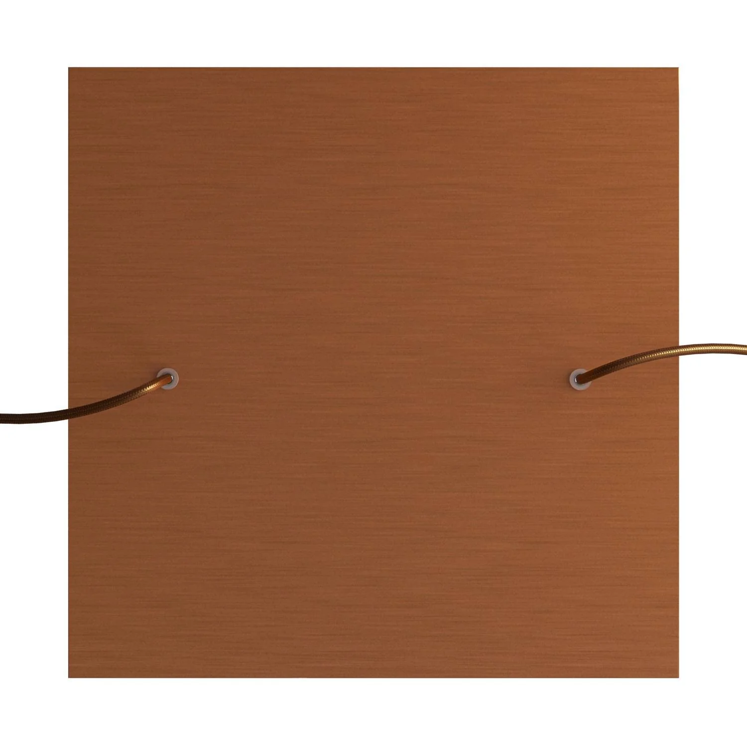 XXL Rose-One square ceiling rose, 400 mm with 2 holes and 4 side holes - Satin copper Dibond - Image 2