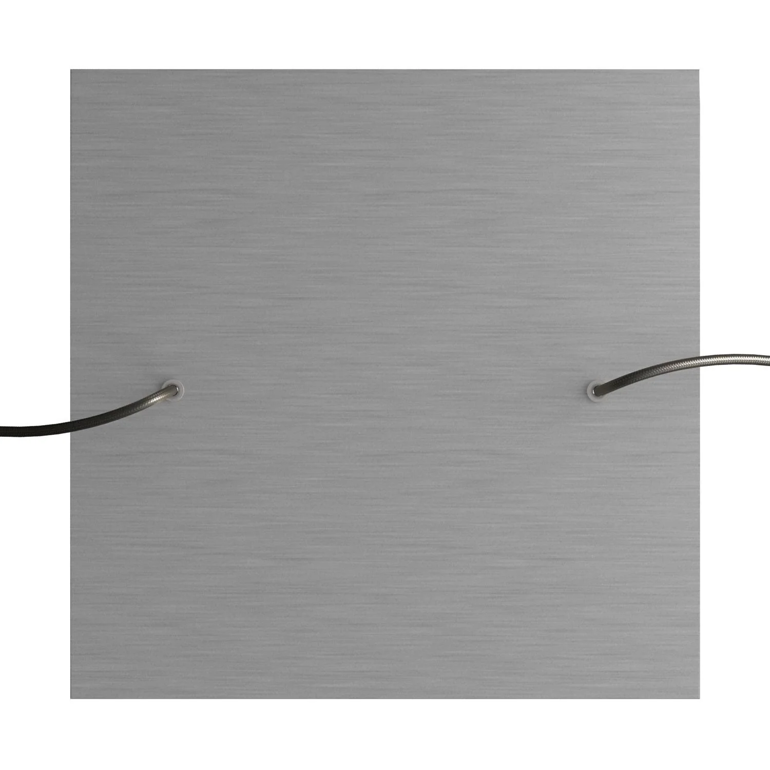 XXL Rose-One square ceiling rose, 400 mm with 2 holes and 4 side holes - Satin steel Dibond - Image 2