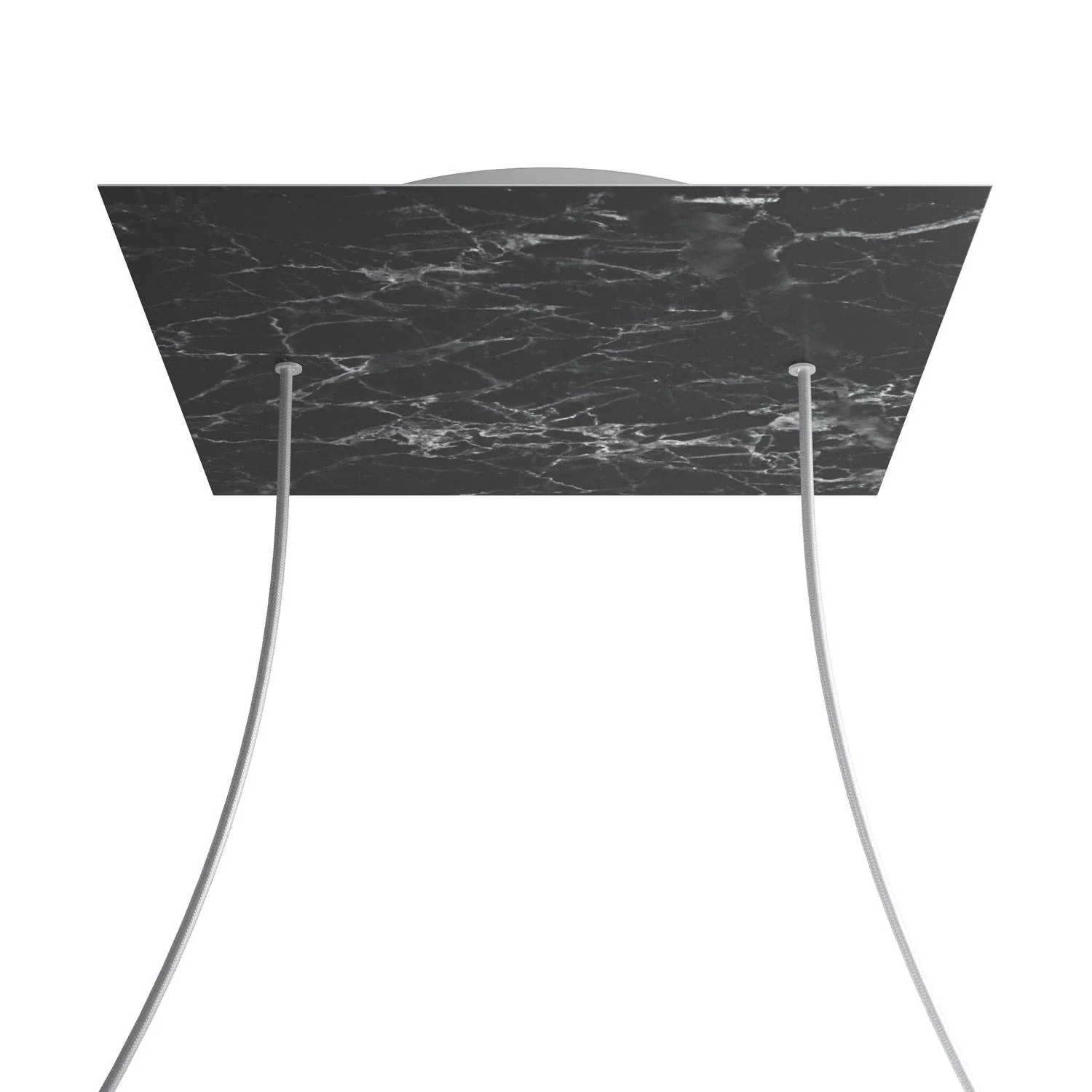XXL Rose-One square ceiling rose, 400 mm with 2 holes and 4 side holes - Marquina Marble