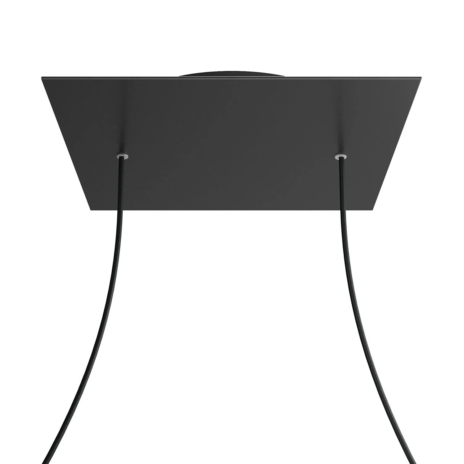 XXL Rose-One square ceiling rose, 400 mm with 2 holes and 4 side holes - Matt black - Image 8