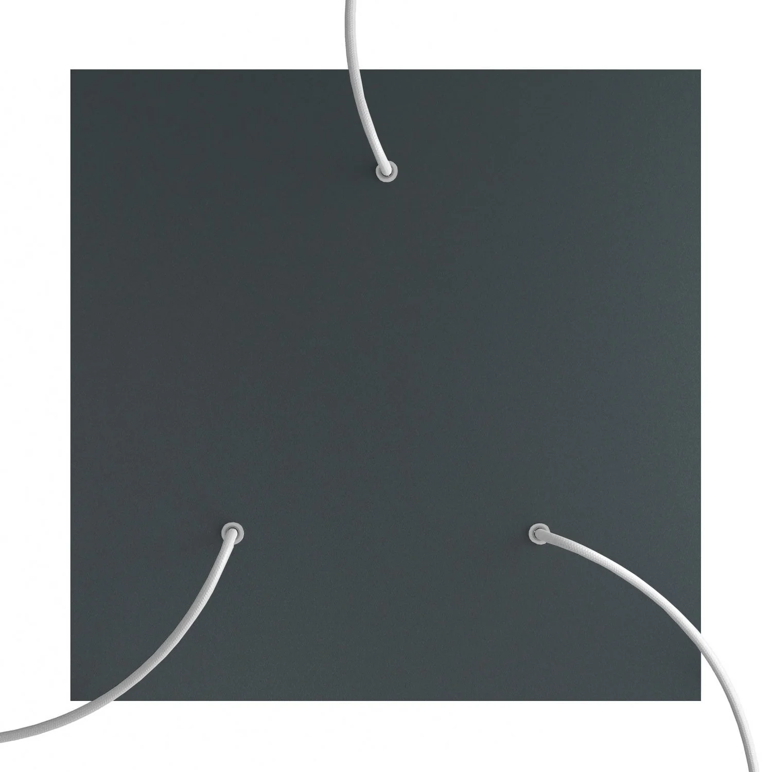 XXL Rose-One square ceiling rose, 400 mm with 3 holes and 4 side holes - Anthracite - Image 2